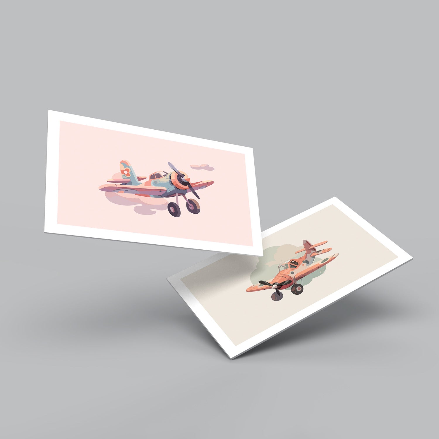 Barnprint med flygplan till ett barnrum