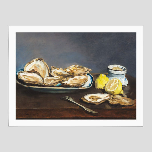 "Oysters" poster – Poster till kök, stilleben med ostron, kökstavla
