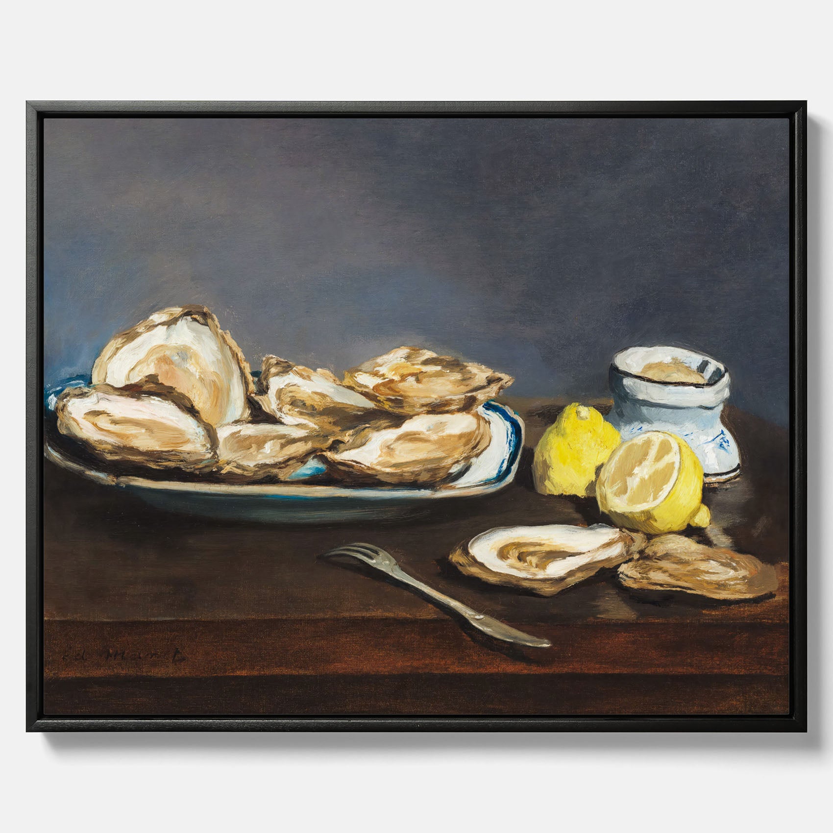 Canvastavla till kök med ”Oysters" poster – Poster till kök, stilleben med ostron, Köksposter, tavla till kök