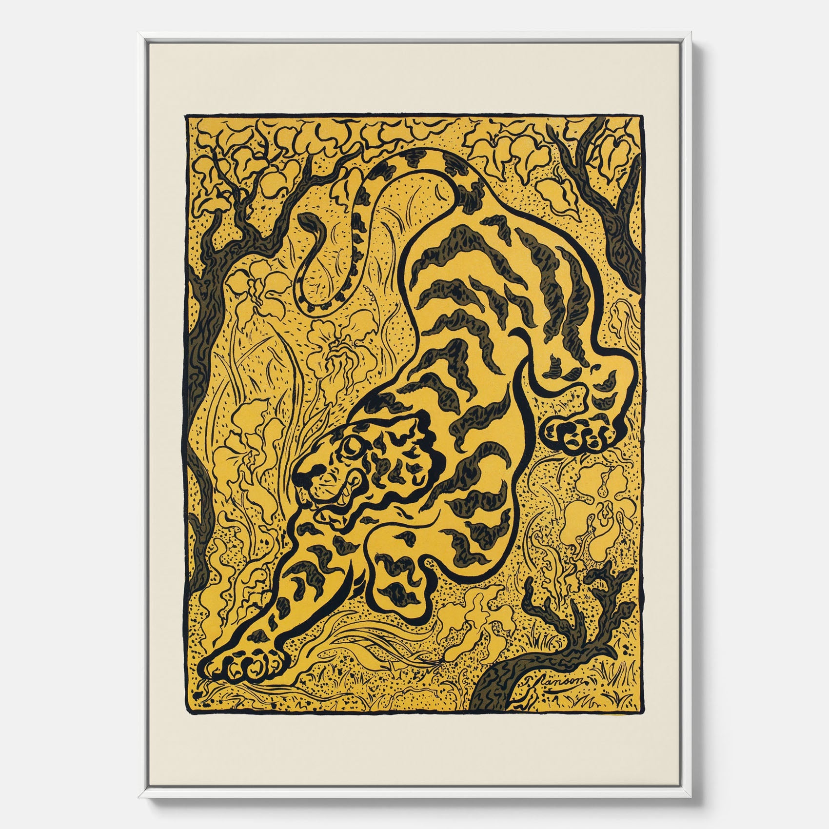 Canvastavla med Tiger i djungeln poster – Japansk vintageposter - Japansk konst