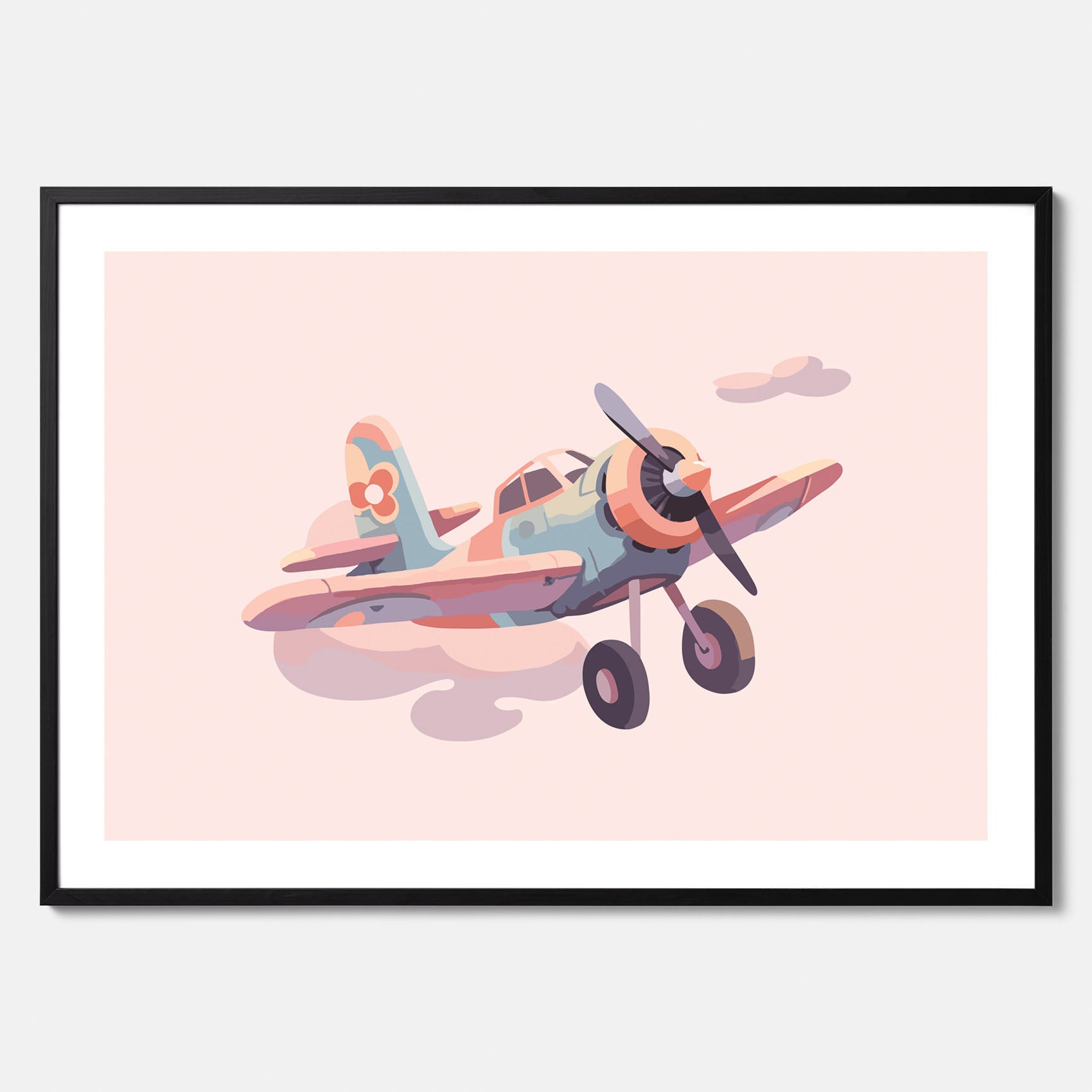 Barnposter med ett flygplan till ett barnrum