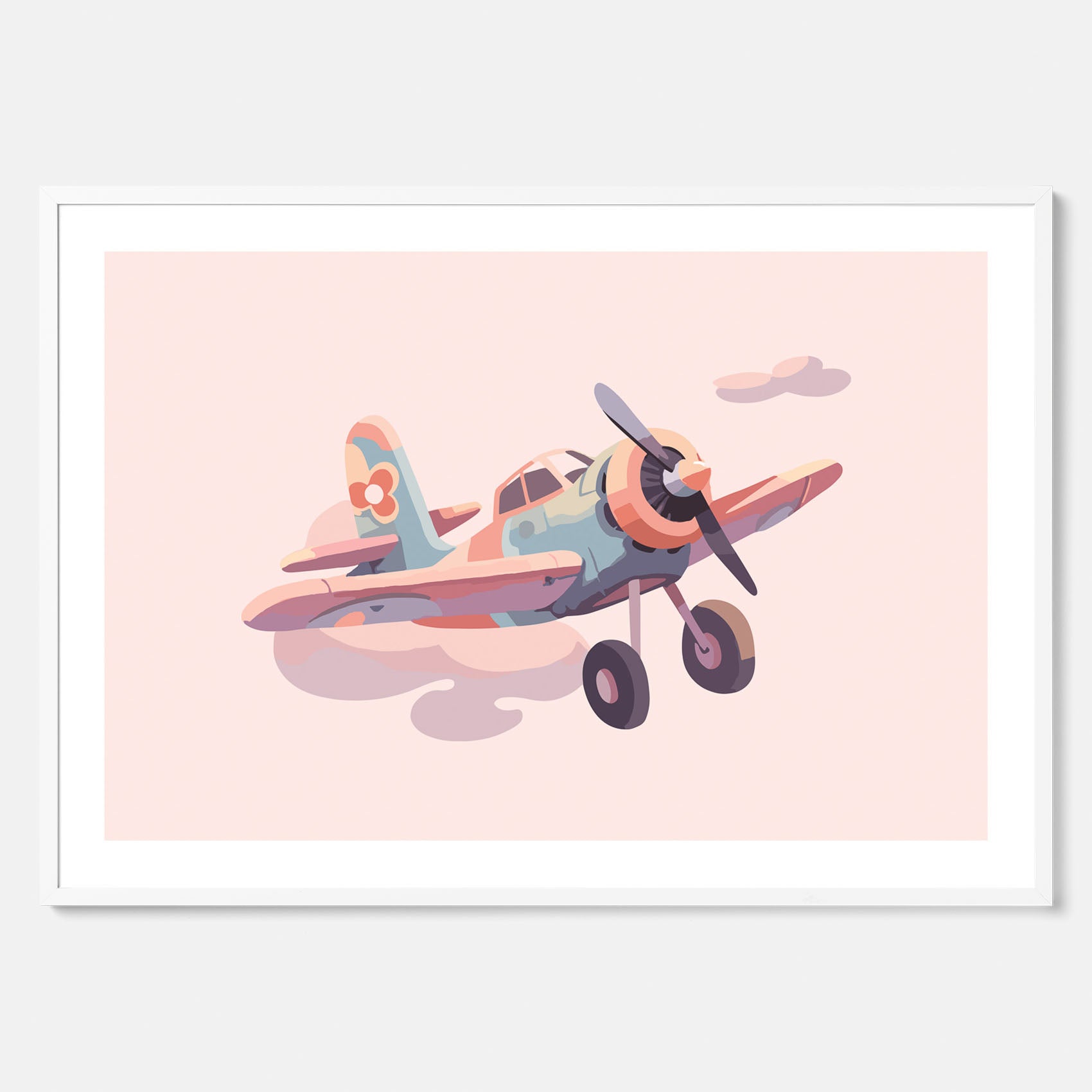Barnposter med ett flygplan till ett barnrum