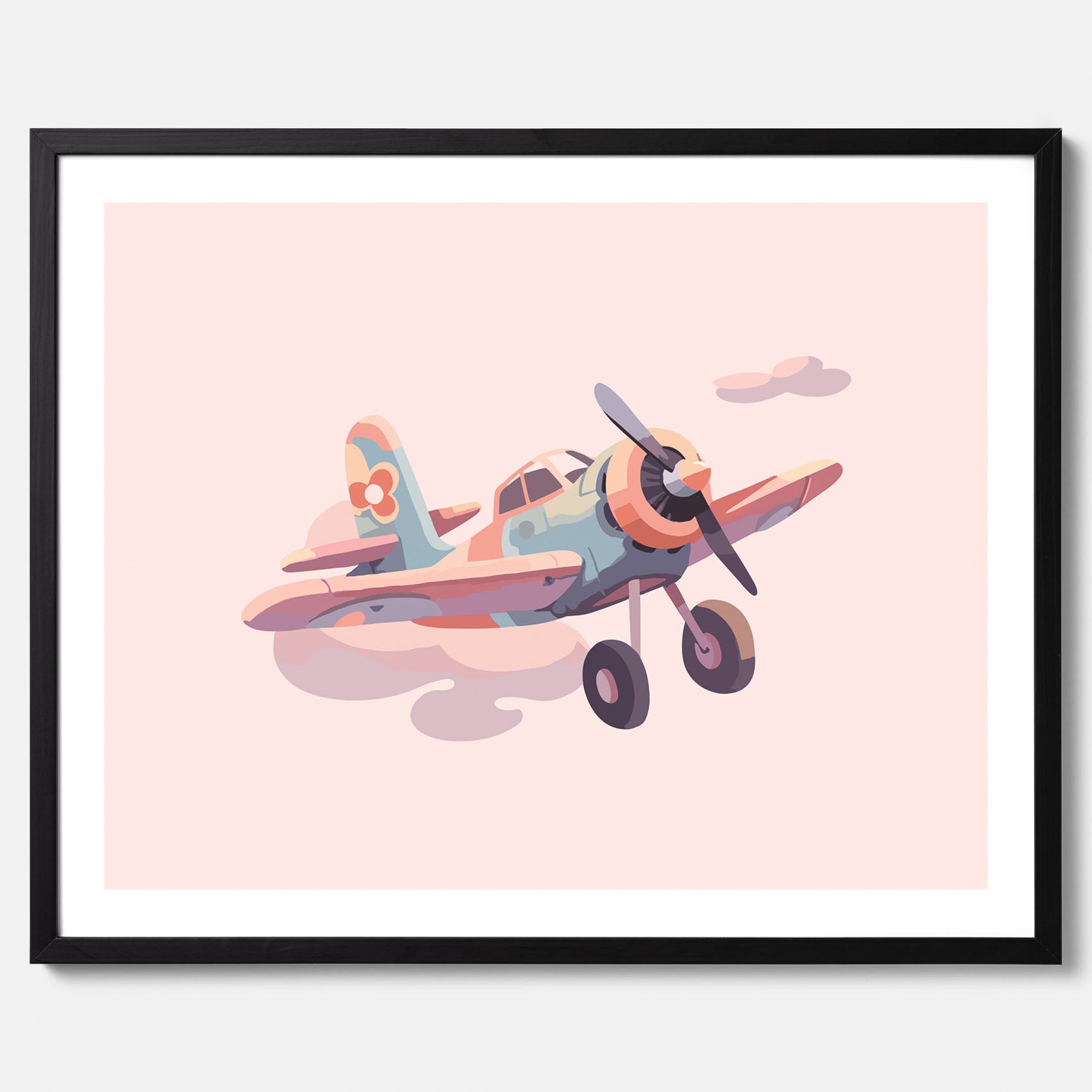 Barnposter med ett flygplan till ett barnrum