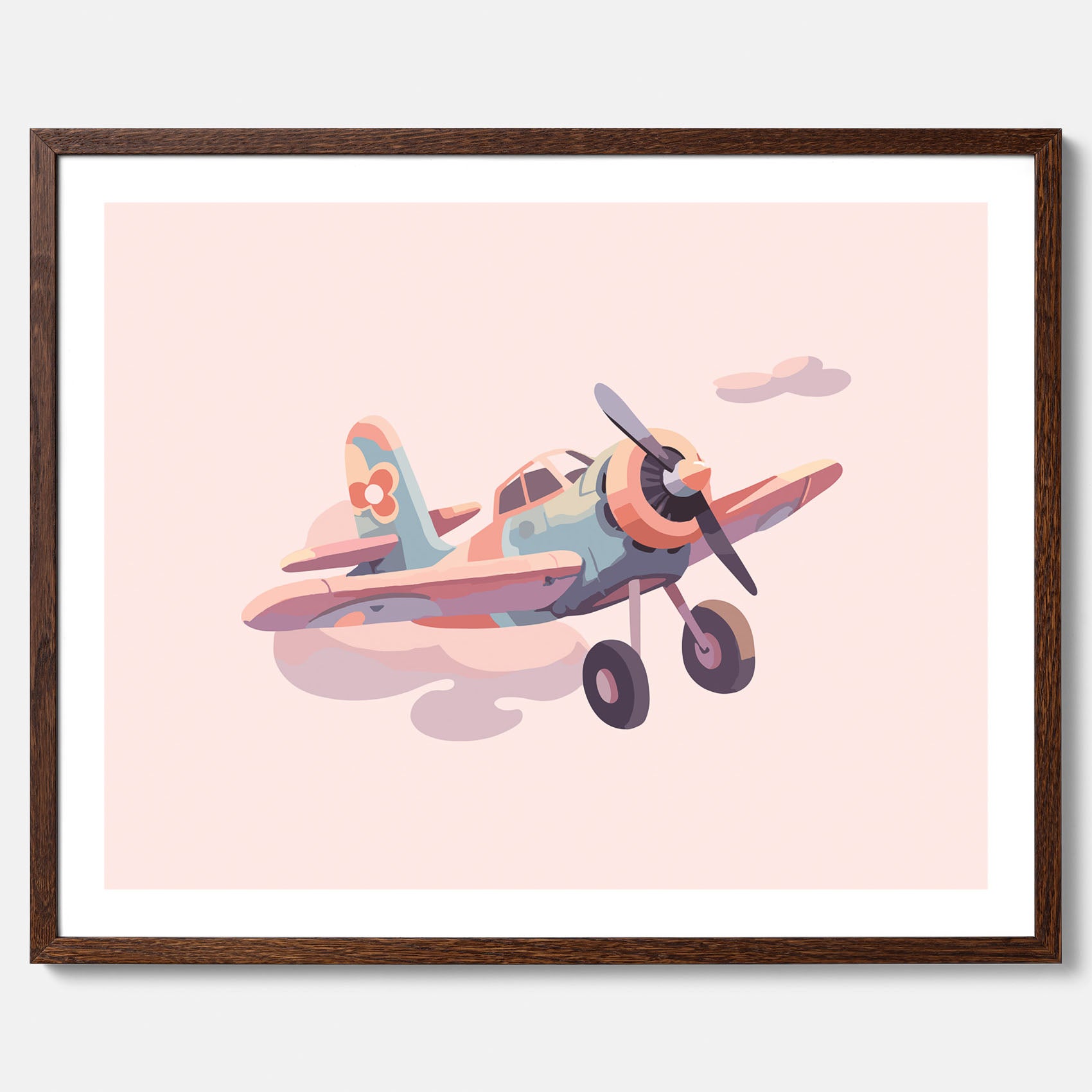 Barnposter med ett flygplan till ett barnrum