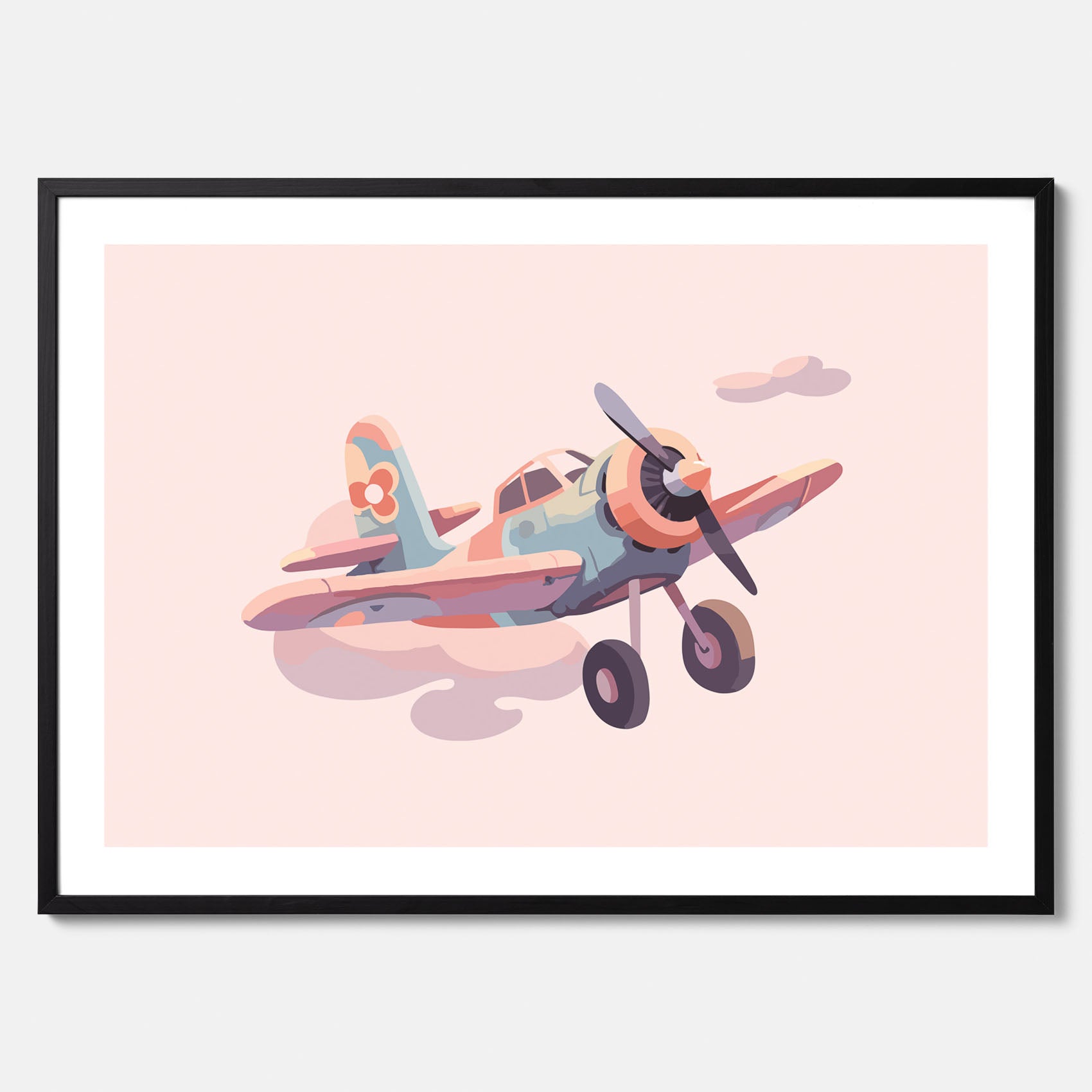 Barnposter med ett flygplan till ett barnrum