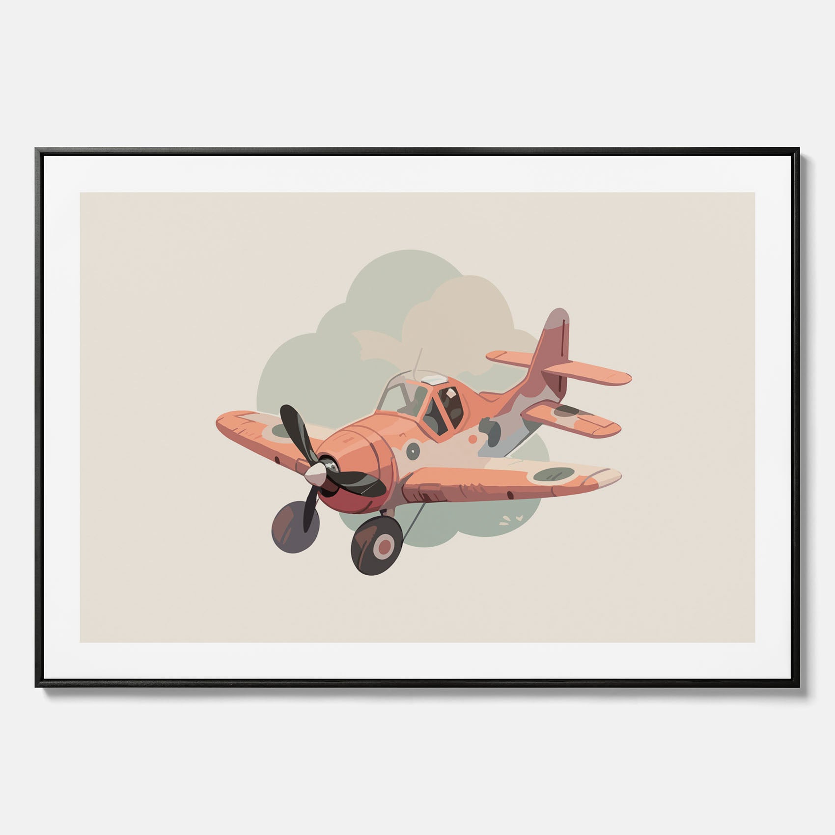 Flygplan canvas No.2 – Affisch till barnrum, Poster för barn, barnposter, barntavla