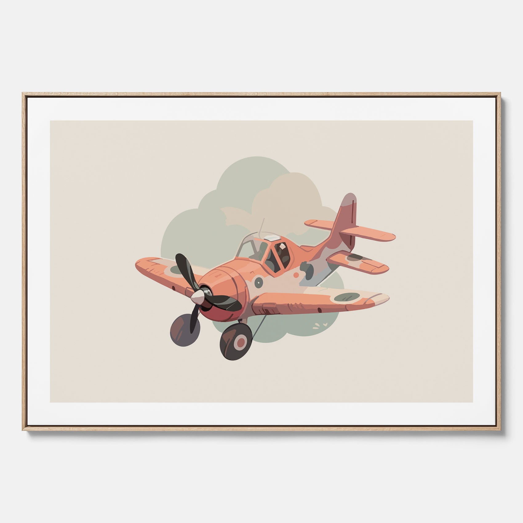 Flygplan canvas No.2 – Affisch till barnrum, Poster för barn, barnposter, barntavla