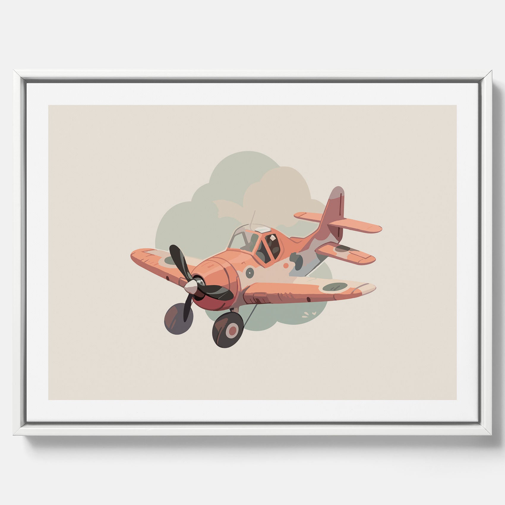 Flygplan canvas No.2 – Affisch till barnrum, Poster för barn, barnposter, barntavla