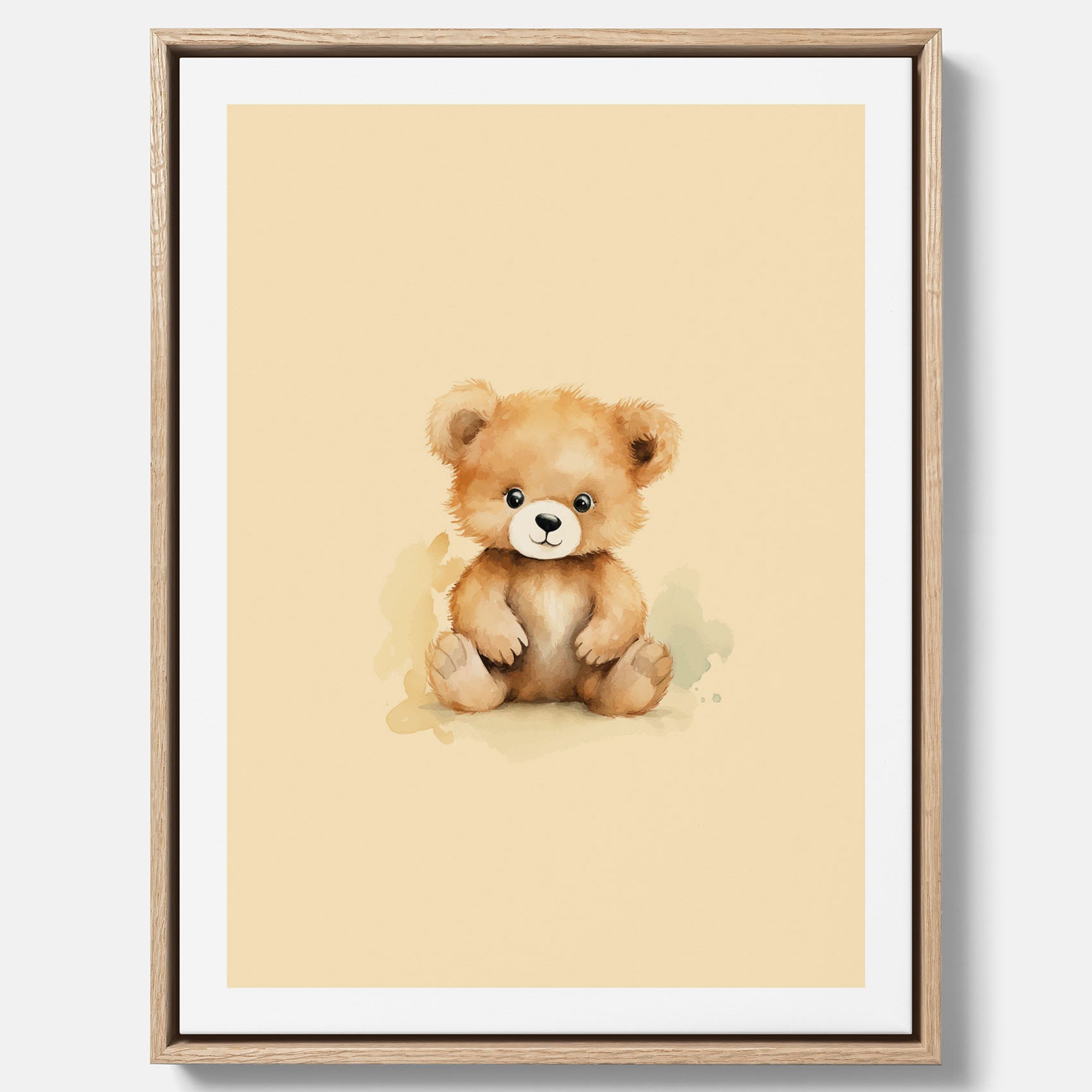 Barnposter med en björn, canvas till barnrum, barntavla