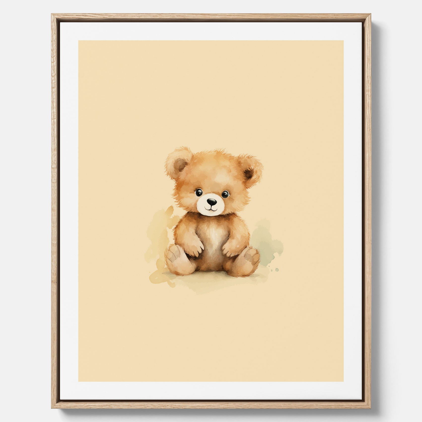 Barnposter med en björn, canvas till barnrum, barntavla
