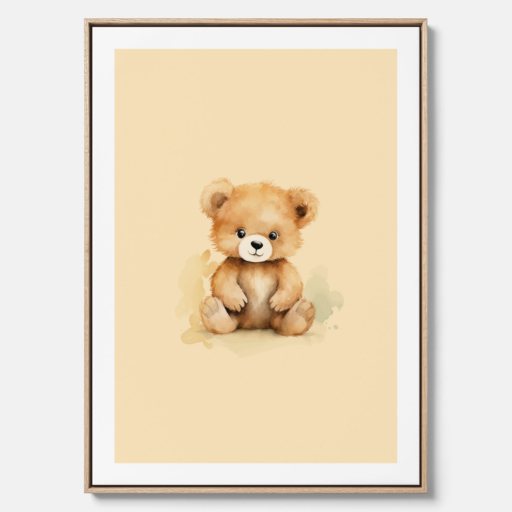 Barnposter med en björn, canvas till barnrum, barntavla