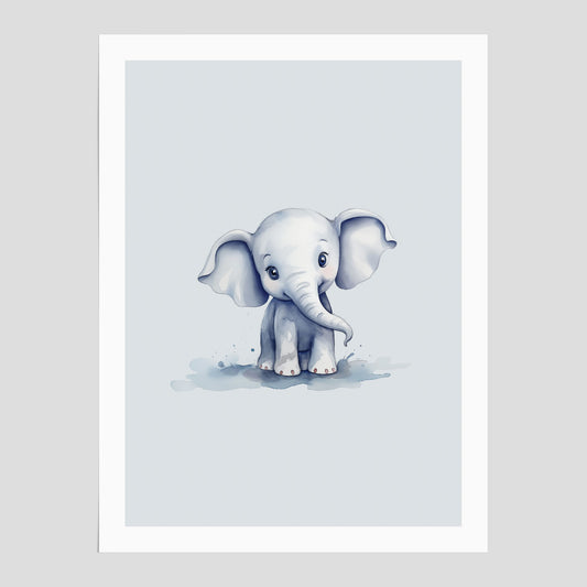 Elefant Poster – Affisch till barnrummet, barnposter, lekfull poster