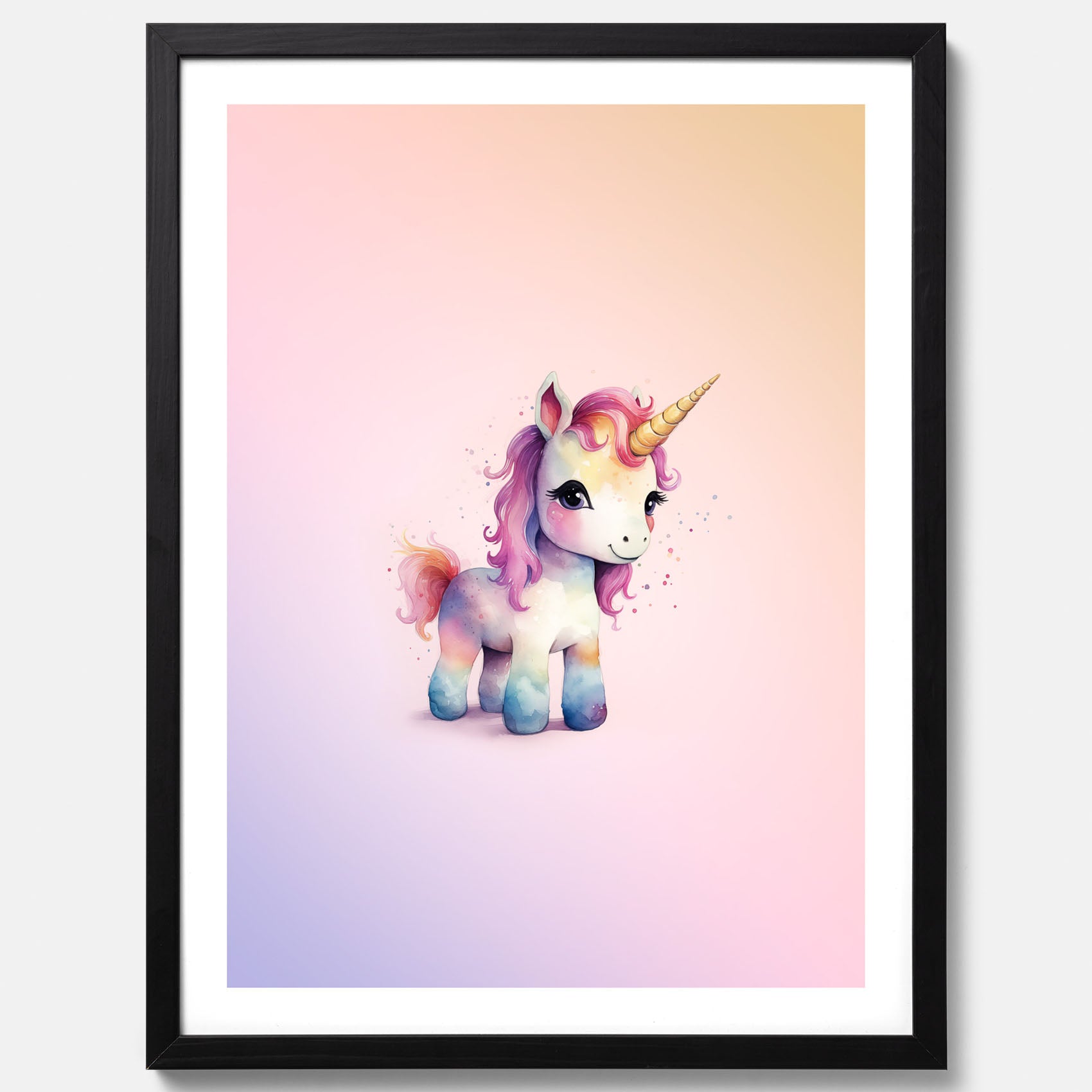 Enhörning Barnposter – Affisch till barnrummet, barn poster, lekfull poster