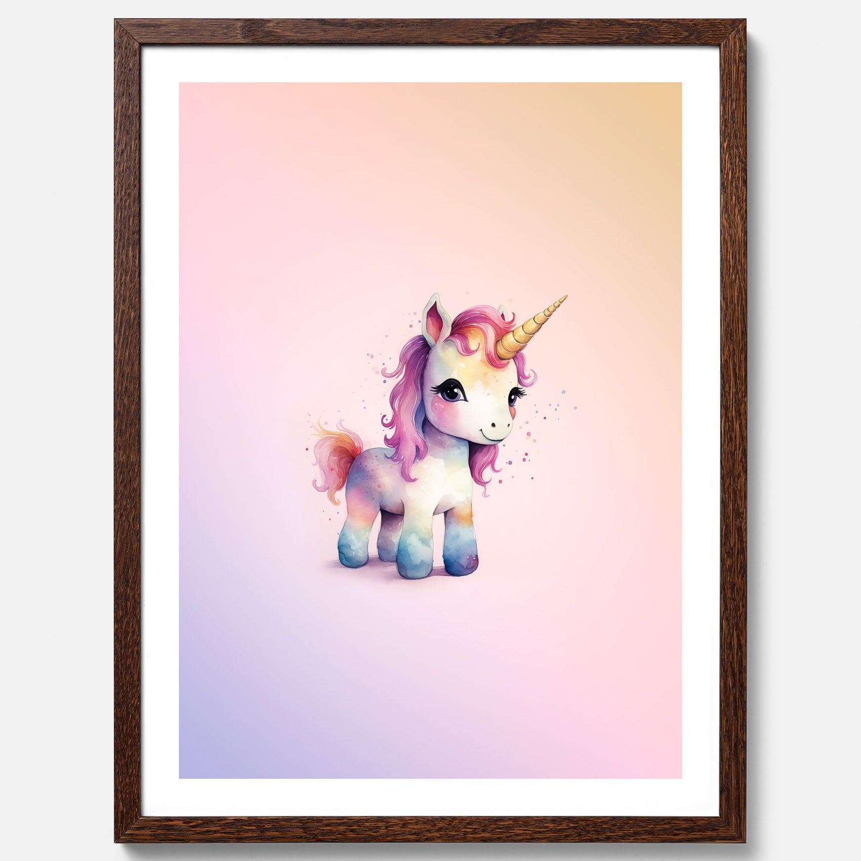 Enhörning Barnposter – Affisch till barnrummet, barn poster, lekfull poster