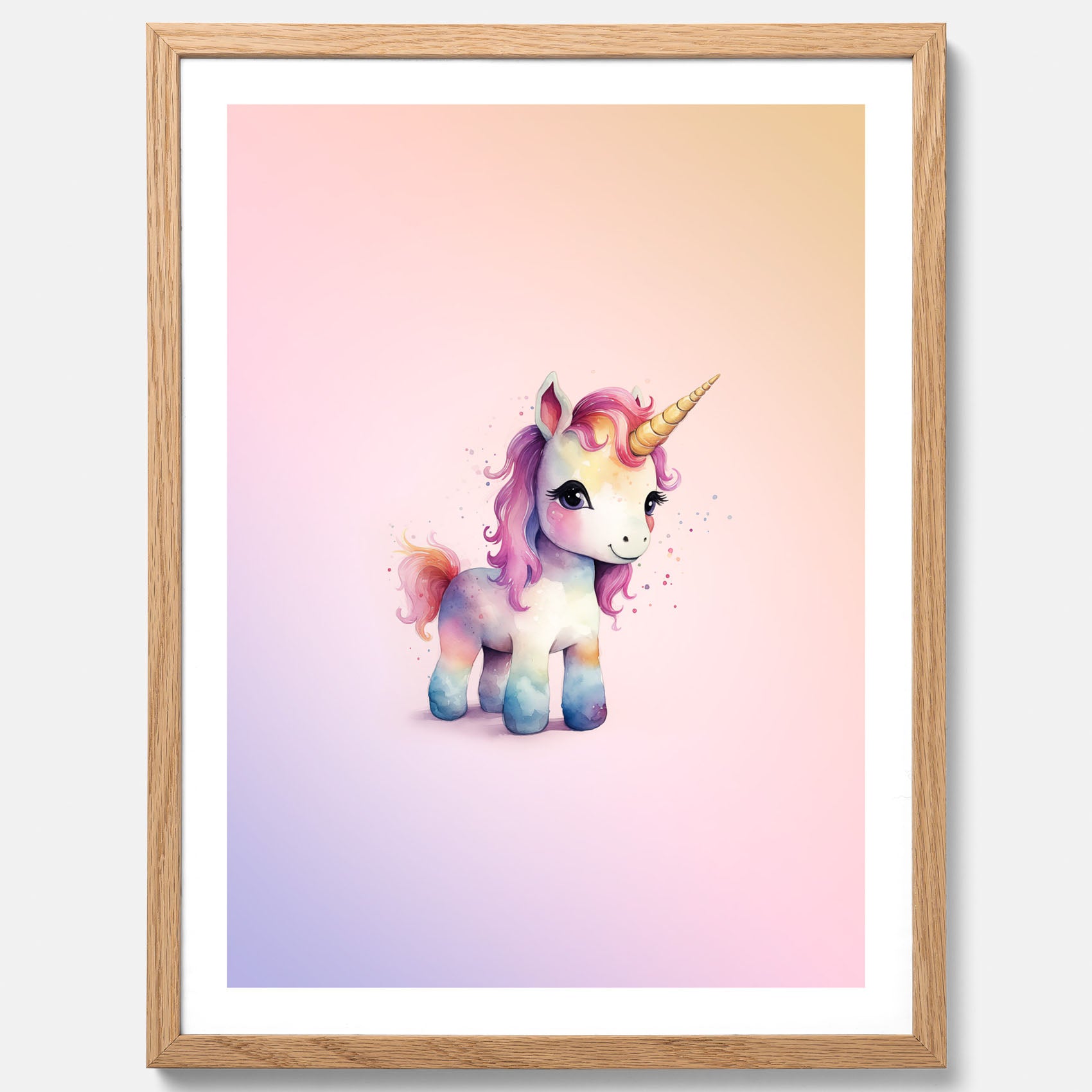 Enhörning Barnposter – Affisch till barnrummet, barn poster, lekfull poster