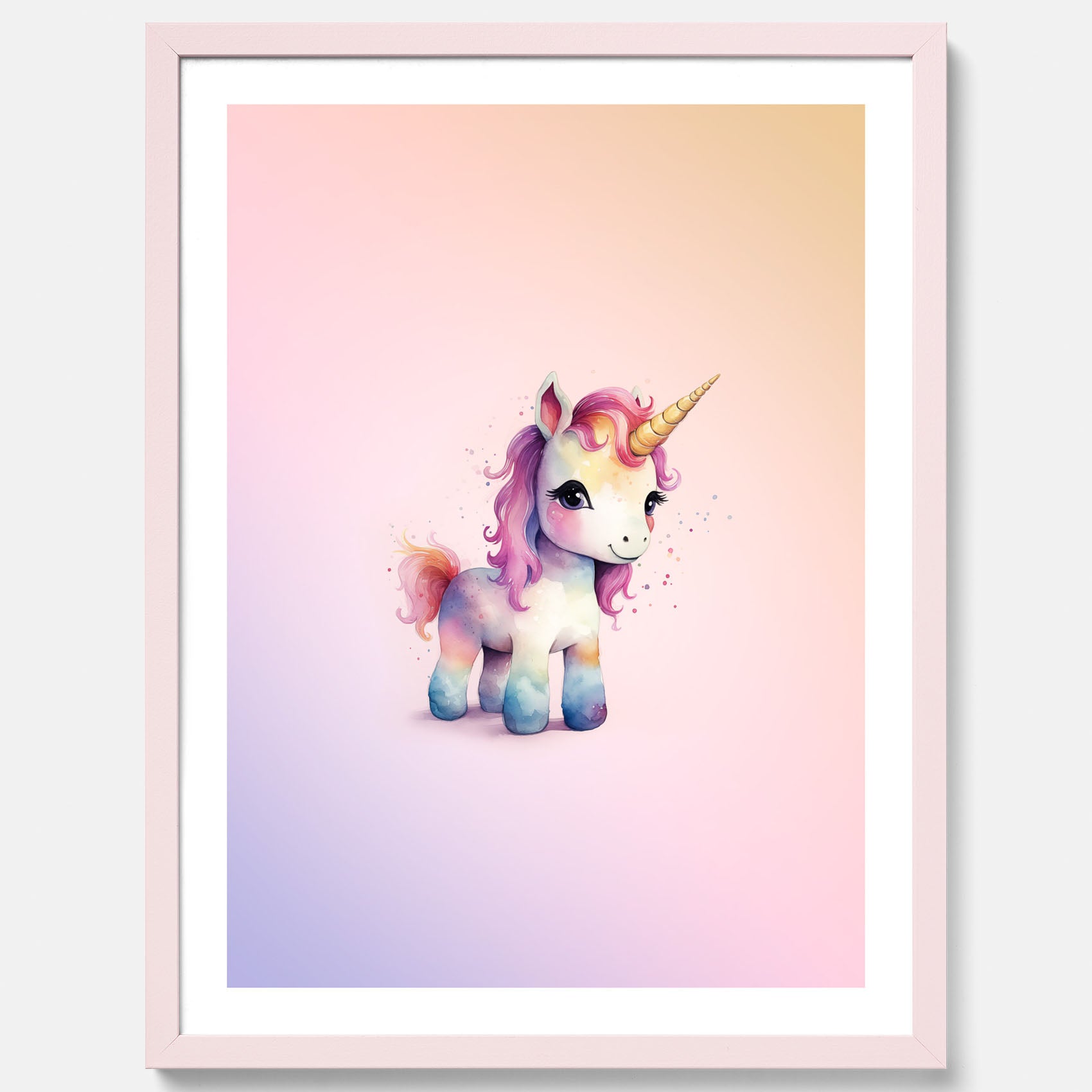 Enhörning Barnposter – Affisch till barnrummet, barn poster, lekfull poster