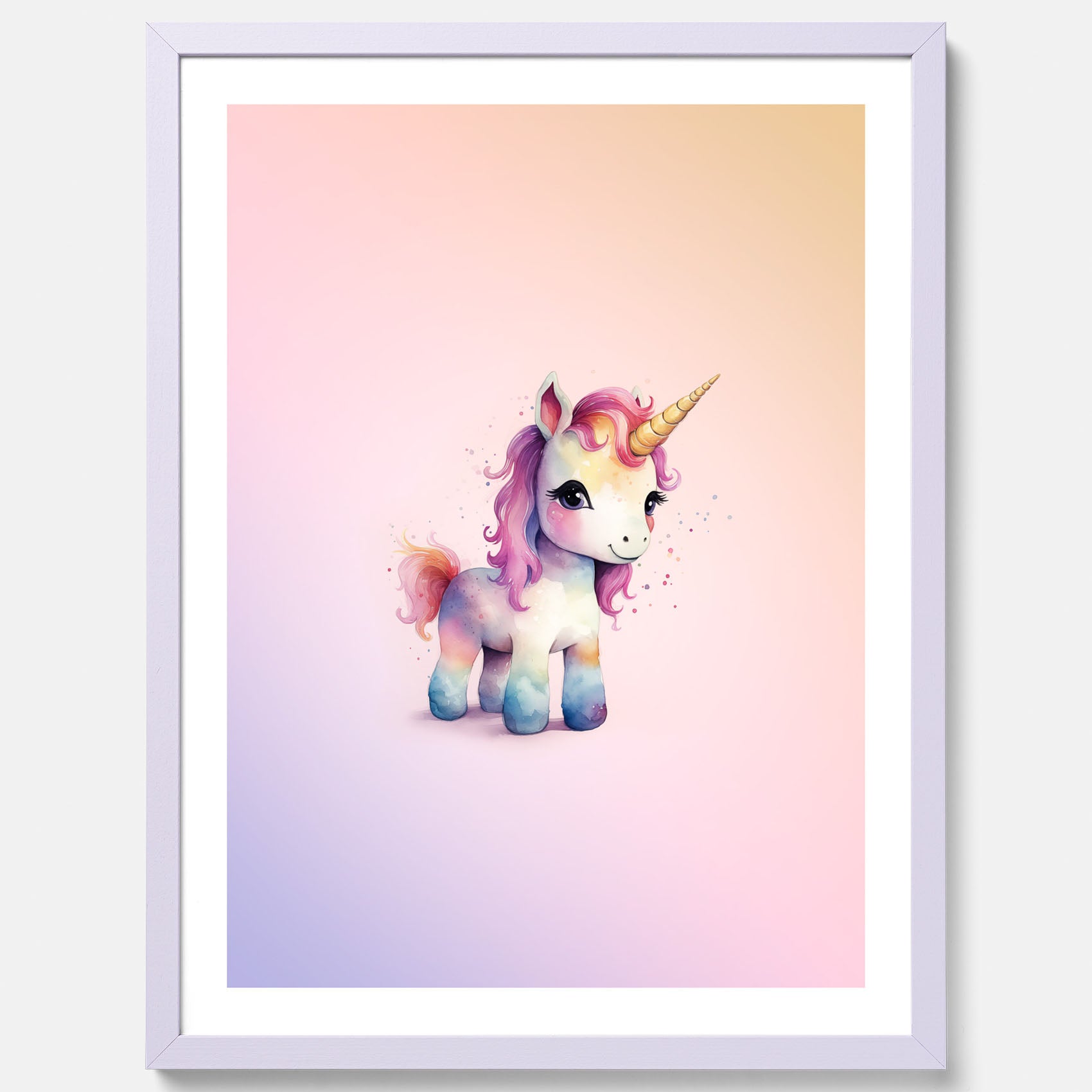 Enhörning Barnposter – Affisch till barnrummet, barn poster, lekfull poster