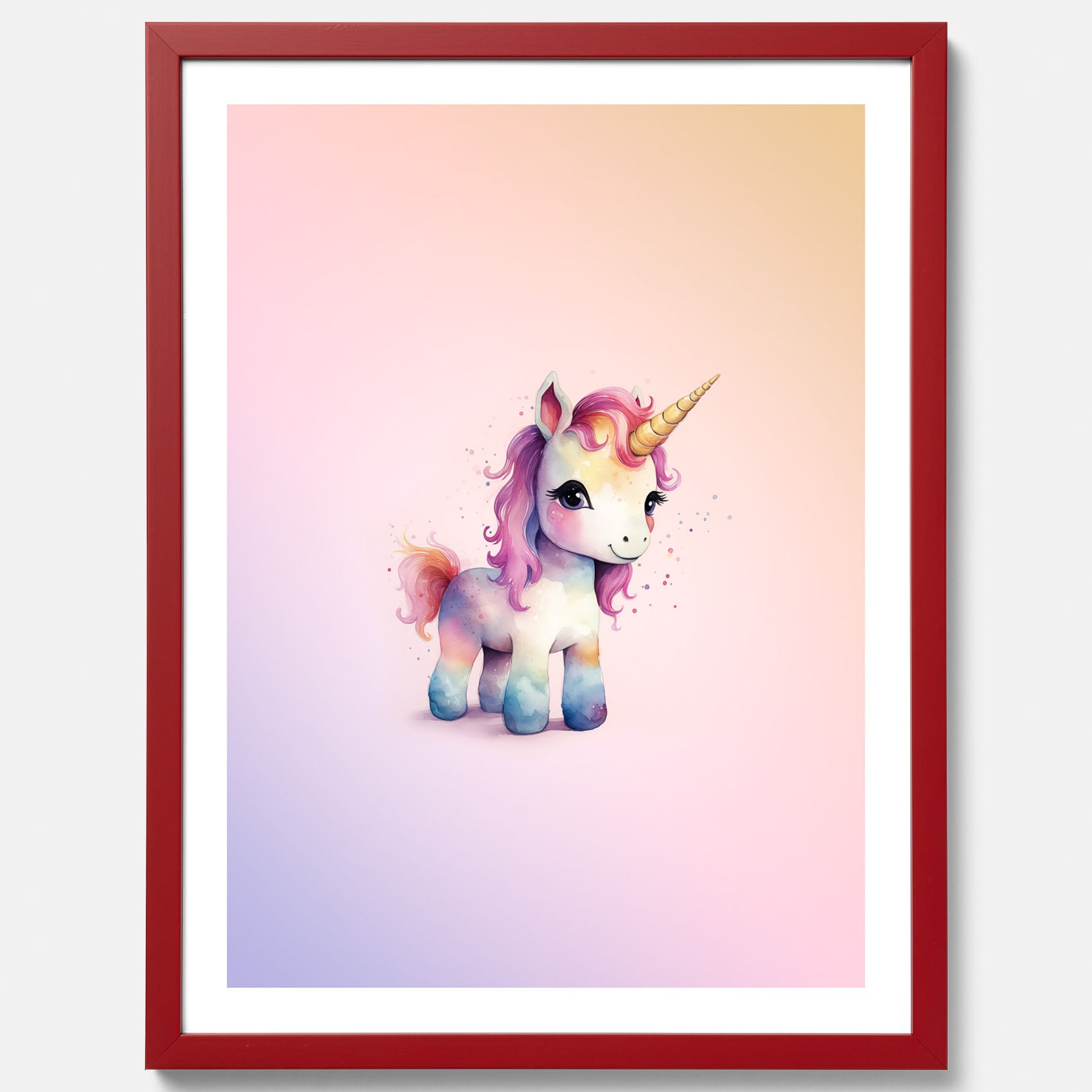 Enhörning Barnposter – Affisch till barnrummet, barn poster, lekfull poster