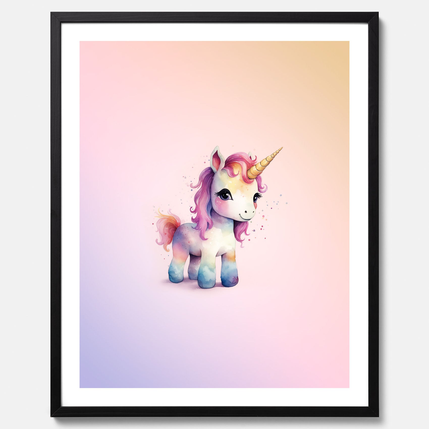 Enhörning Barnposter – Affisch till barnrummet, barn poster, lekfull poster
