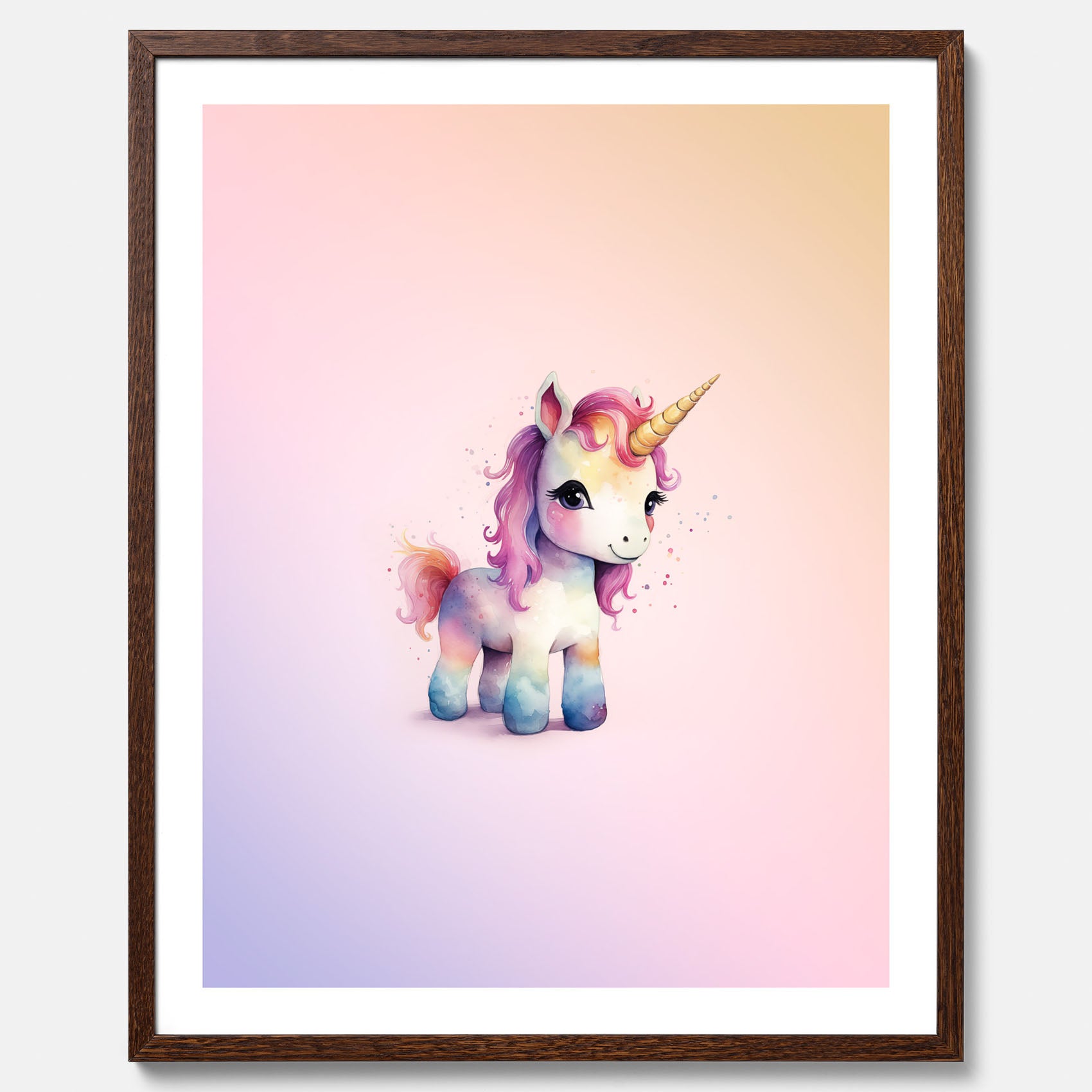 Enhörning Barnposter – Affisch till barnrummet, barn poster, lekfull poster