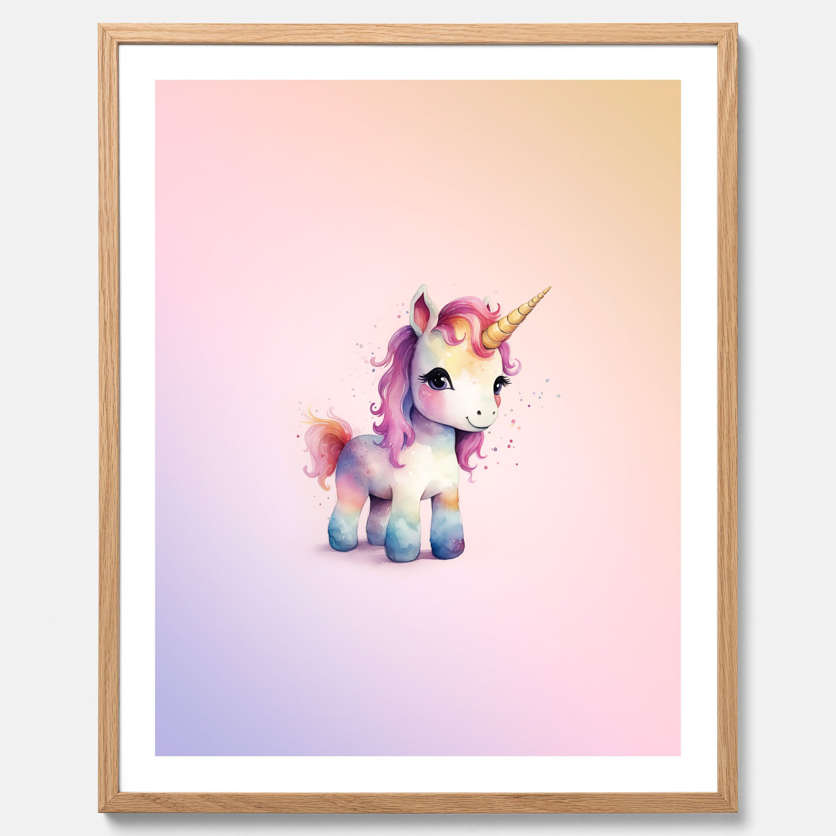 Enhörning Barnposter – Affisch till barnrummet, barn poster, lekfull poster