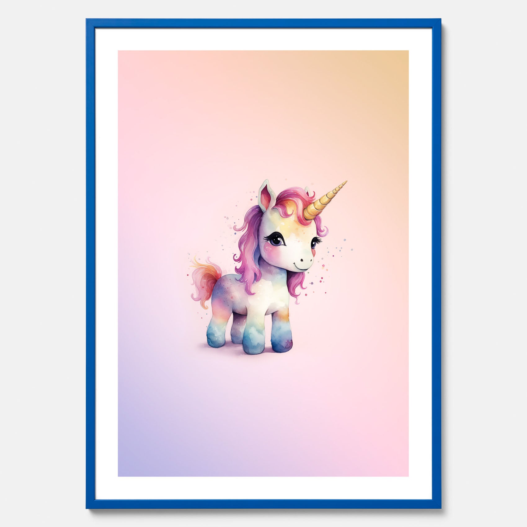 Enhörning Barnposter – Affisch till barnrummet, barn poster, lekfull poster
