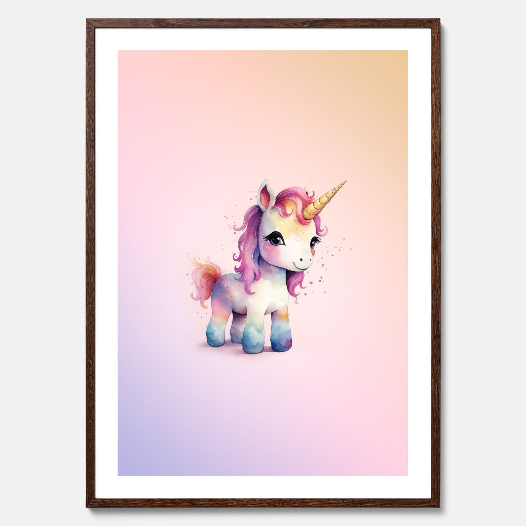 Enhörning Barnposter – Affisch till barnrummet, barn poster, lekfull poster