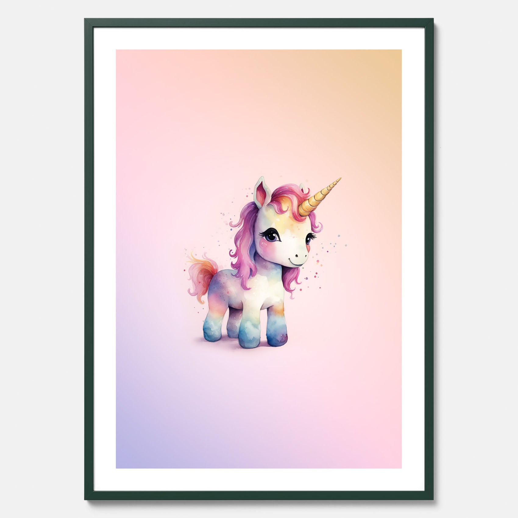 Enhörning Barnposter – Affisch till barnrummet, barn poster, lekfull poster
