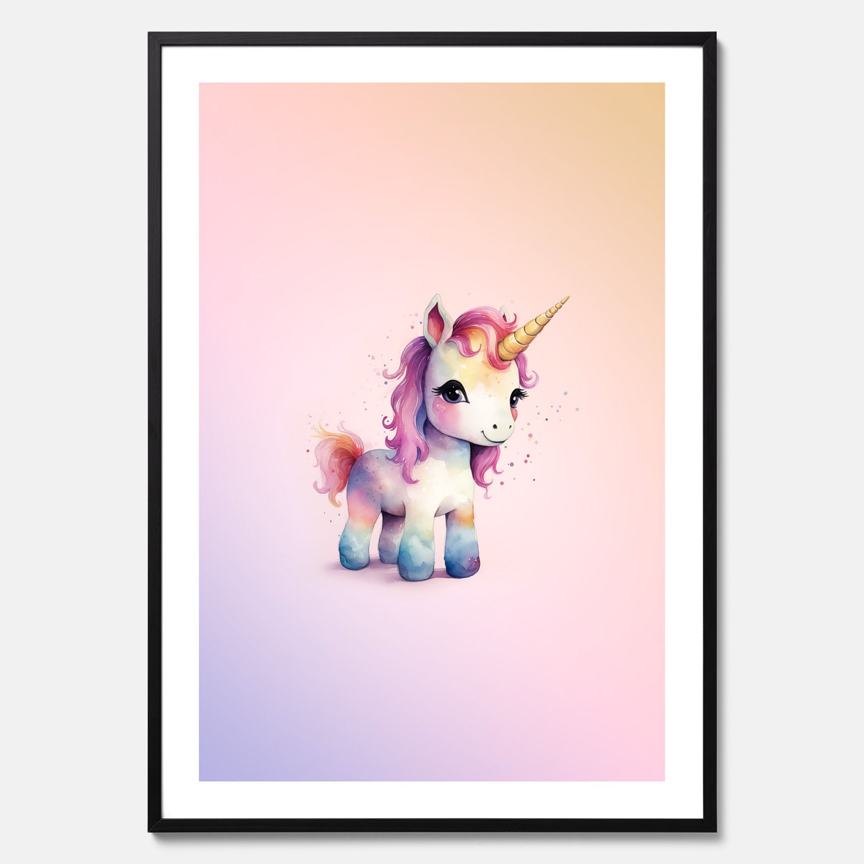 Enhörning Barnposter – Affisch till barnrummet, barn poster, lekfull poster