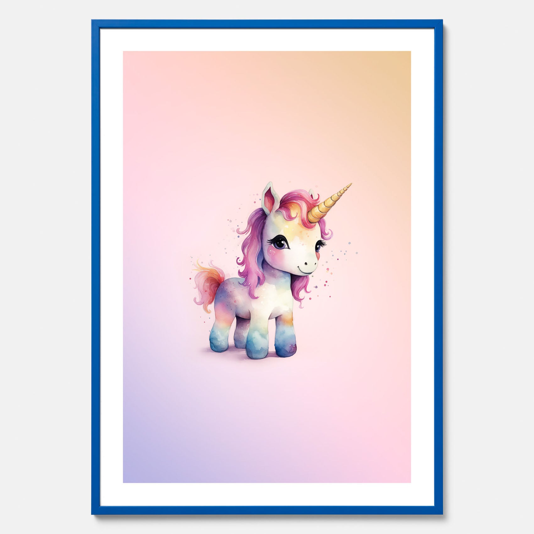 Enhörning Barnposter – Affisch till barnrummet, barn poster, lekfull poster