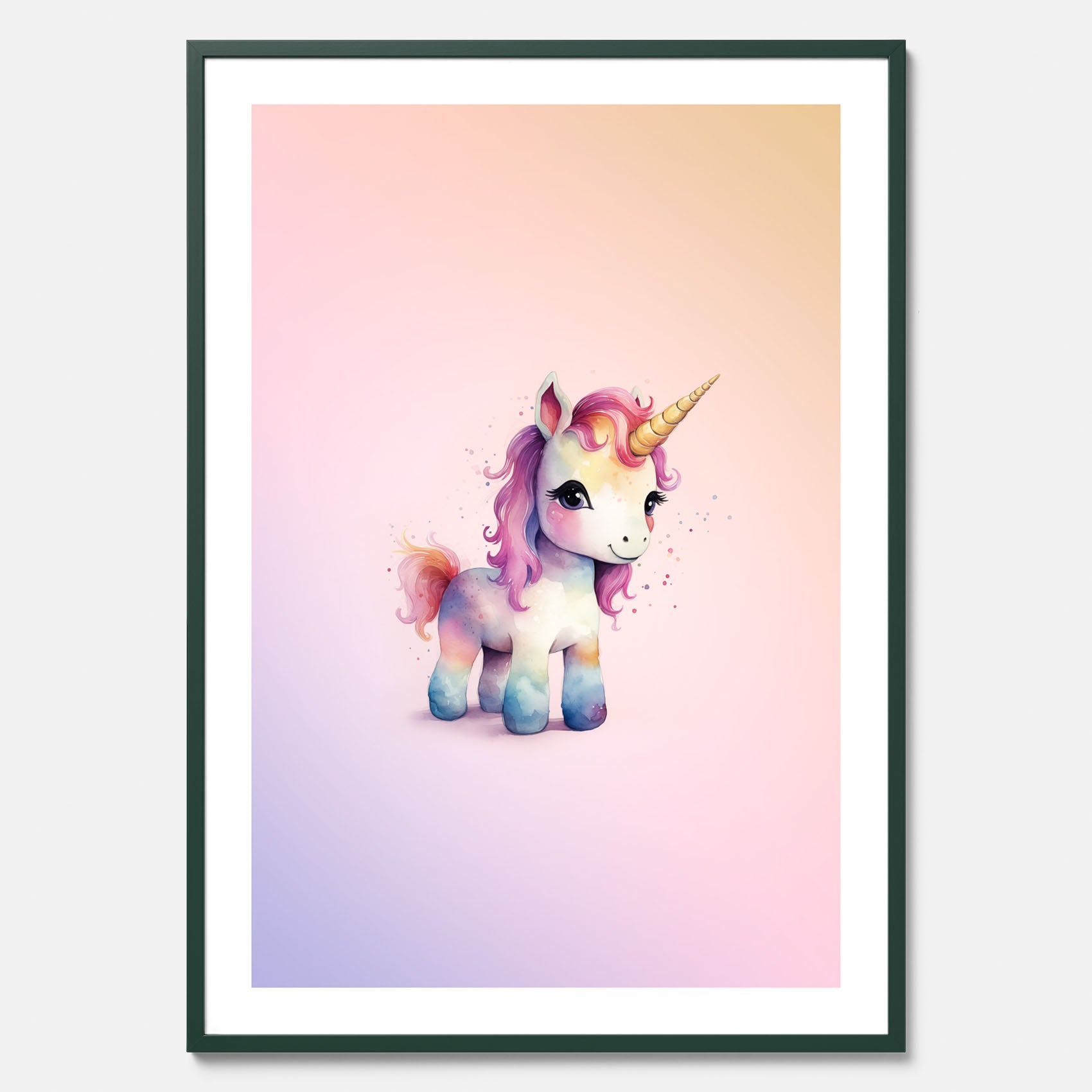 Enhörning Barnposter – Affisch till barnrummet, barn poster, lekfull poster