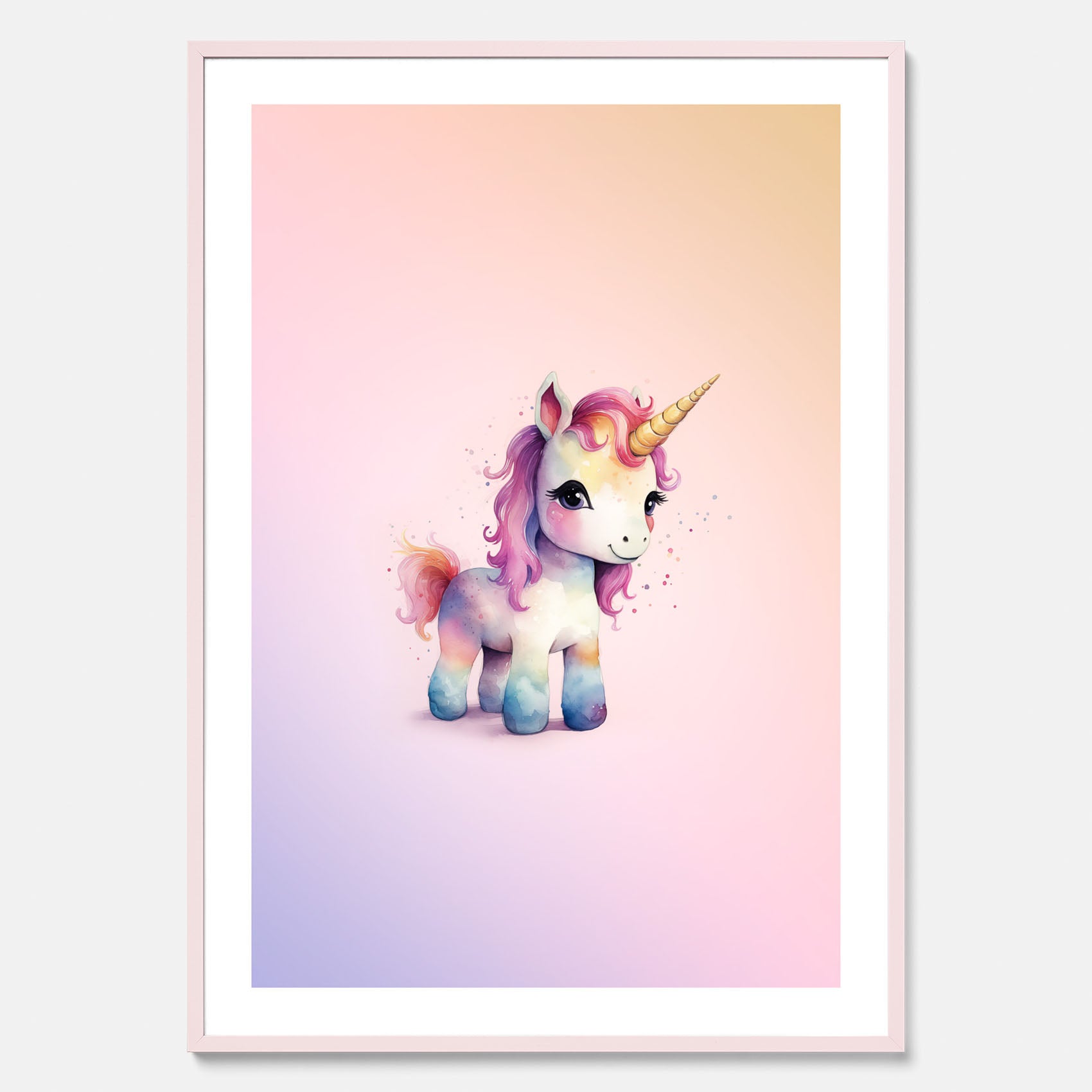 Enhörning Barnposter – Affisch till barnrummet, barn poster, lekfull poster