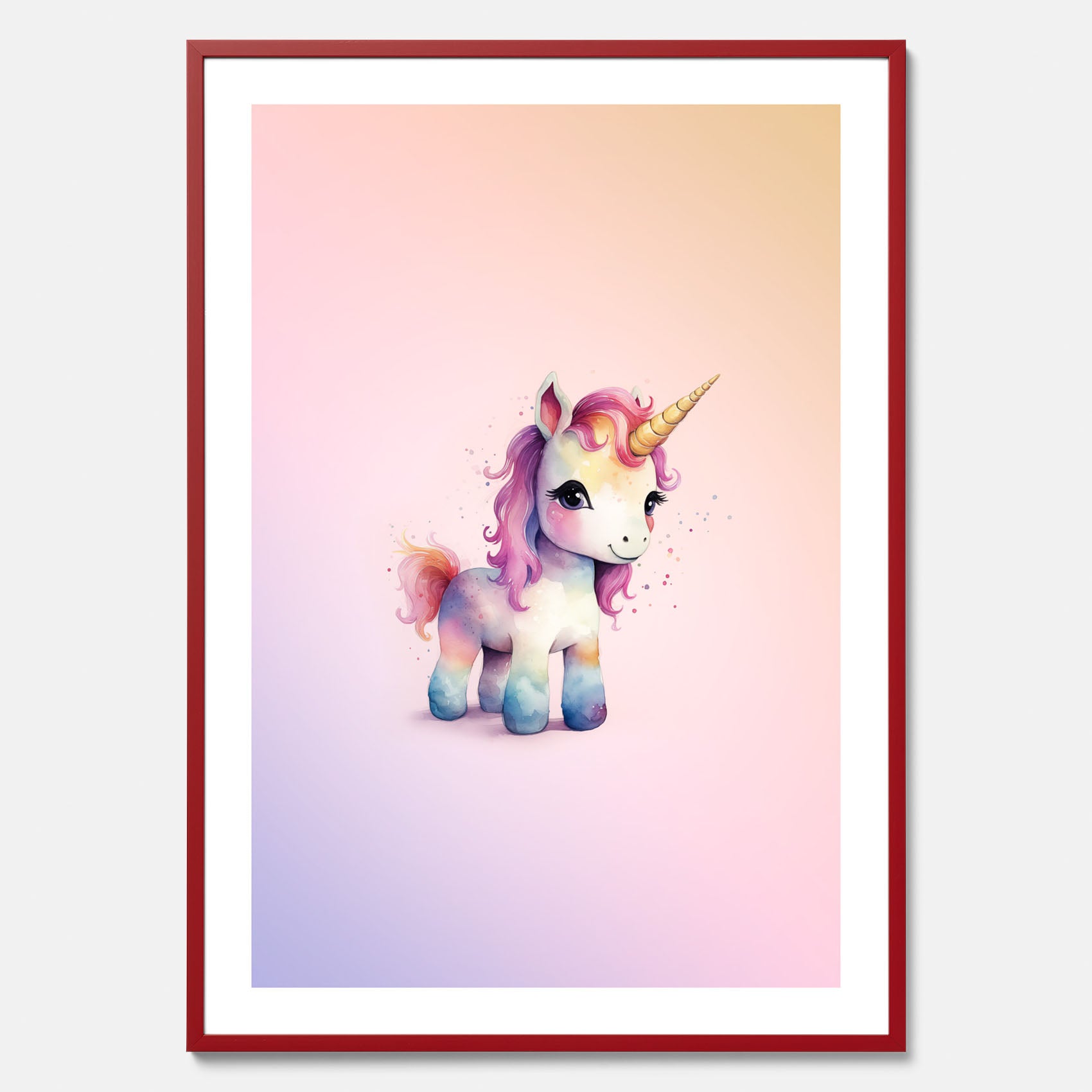 Enhörning Barnposter – Affisch till barnrummet, barn poster, lekfull poster