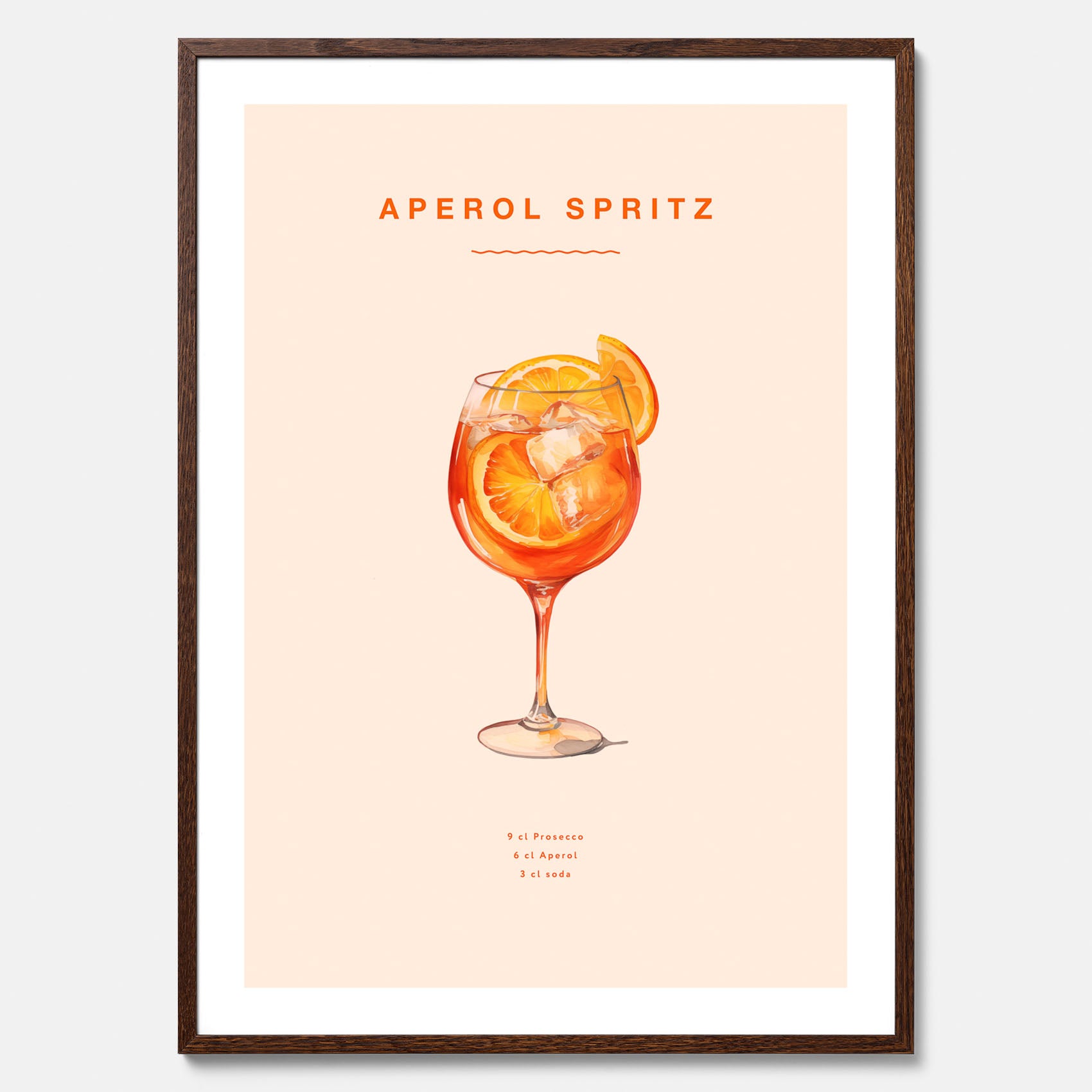Tavla med en Aperol Spritz drink poster