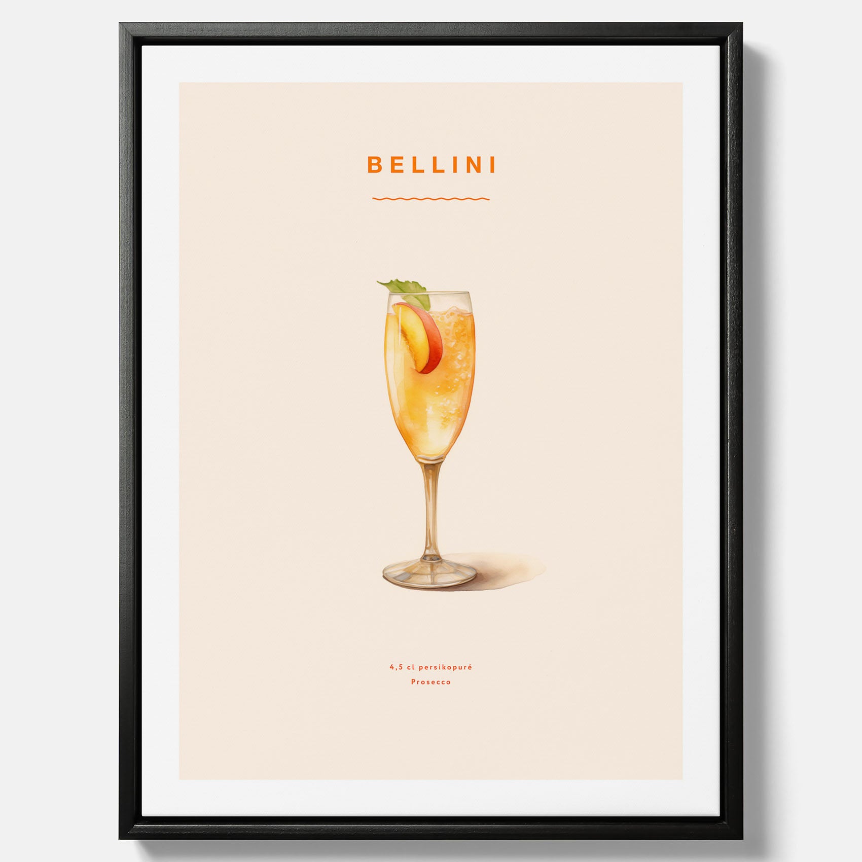 Canvastavla med Bellini Poster – Affisch med drink, drinkposter