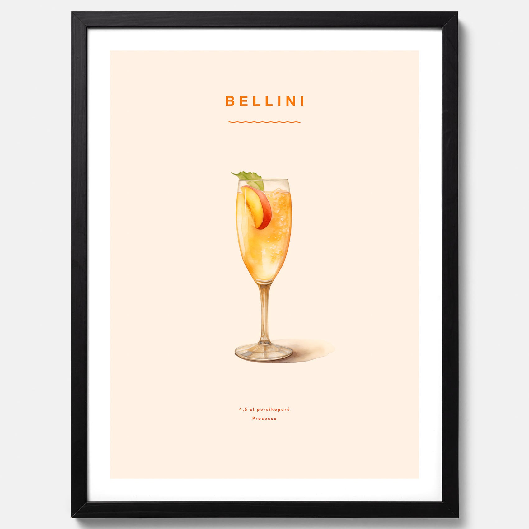 Tavla med Bellini Poster – Affisch med drink, drinkposter