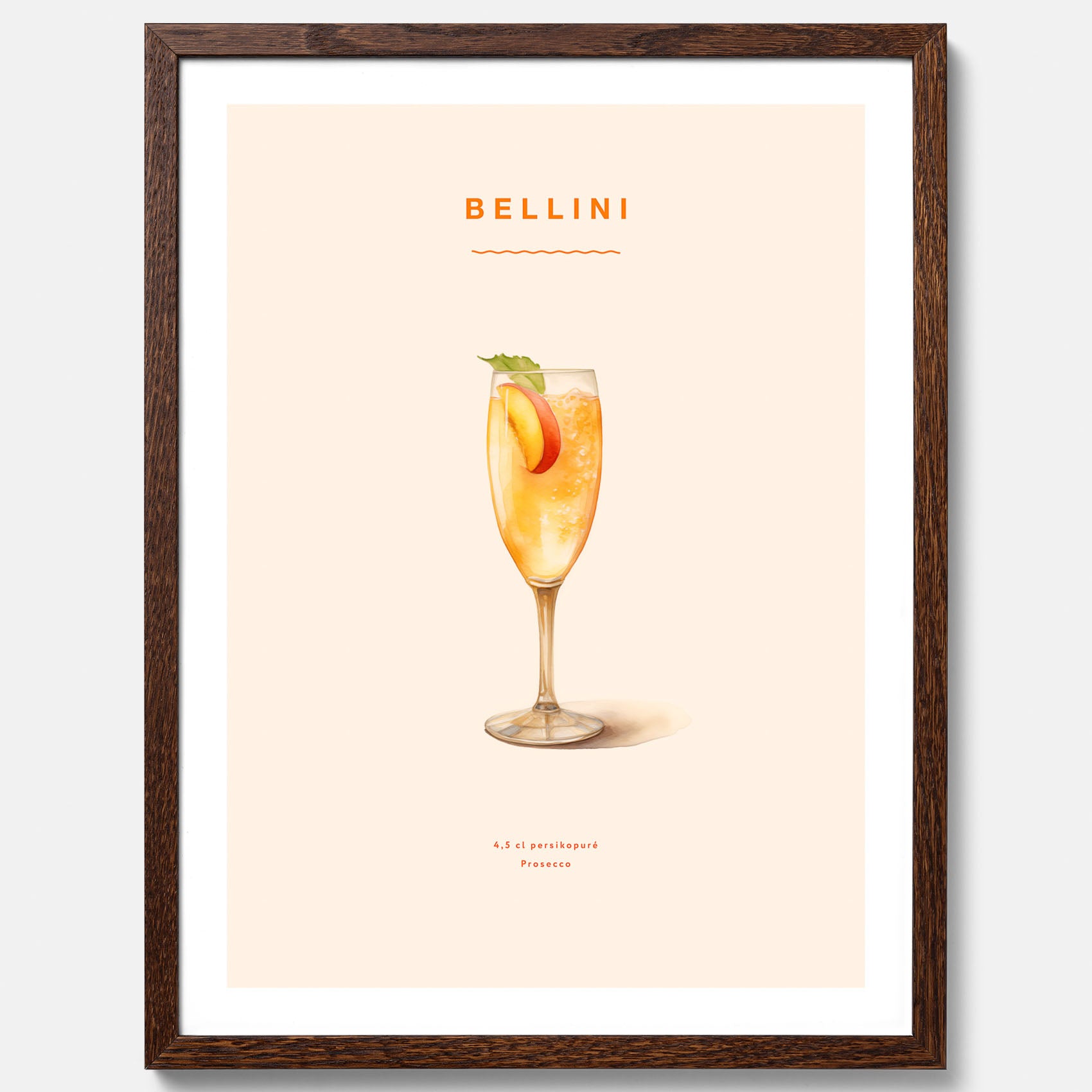 Tavla med Bellini Poster – Affisch med drink, drinkposter