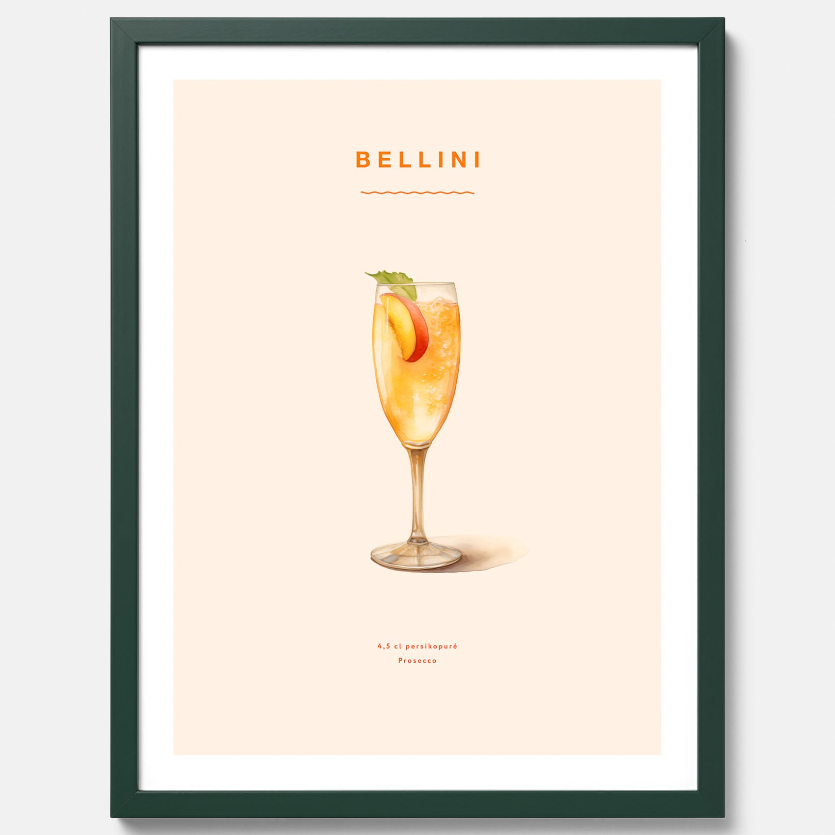 Tavla med Bellini Poster – Affisch med drink, drinkposter