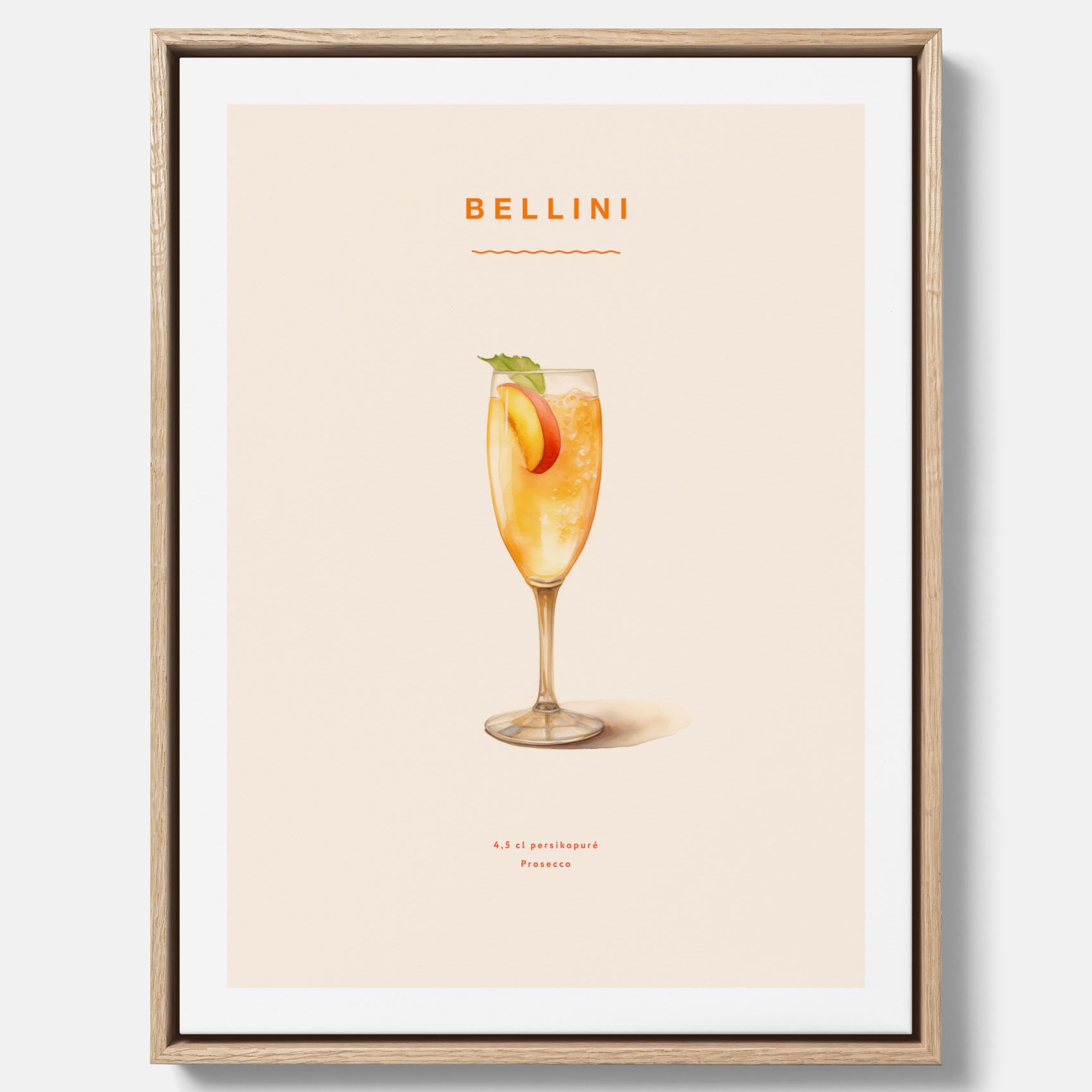 Canvastavla med Bellini Poster – Affisch med drink, drinkposter