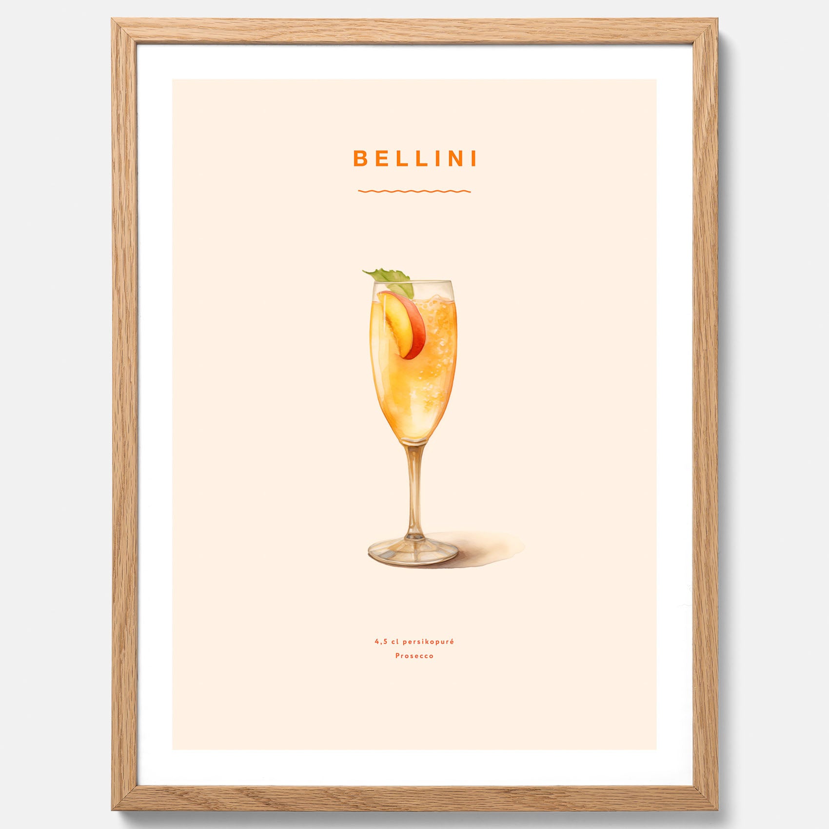 Tavla med Bellini Poster – Affisch med drink, drinkposter