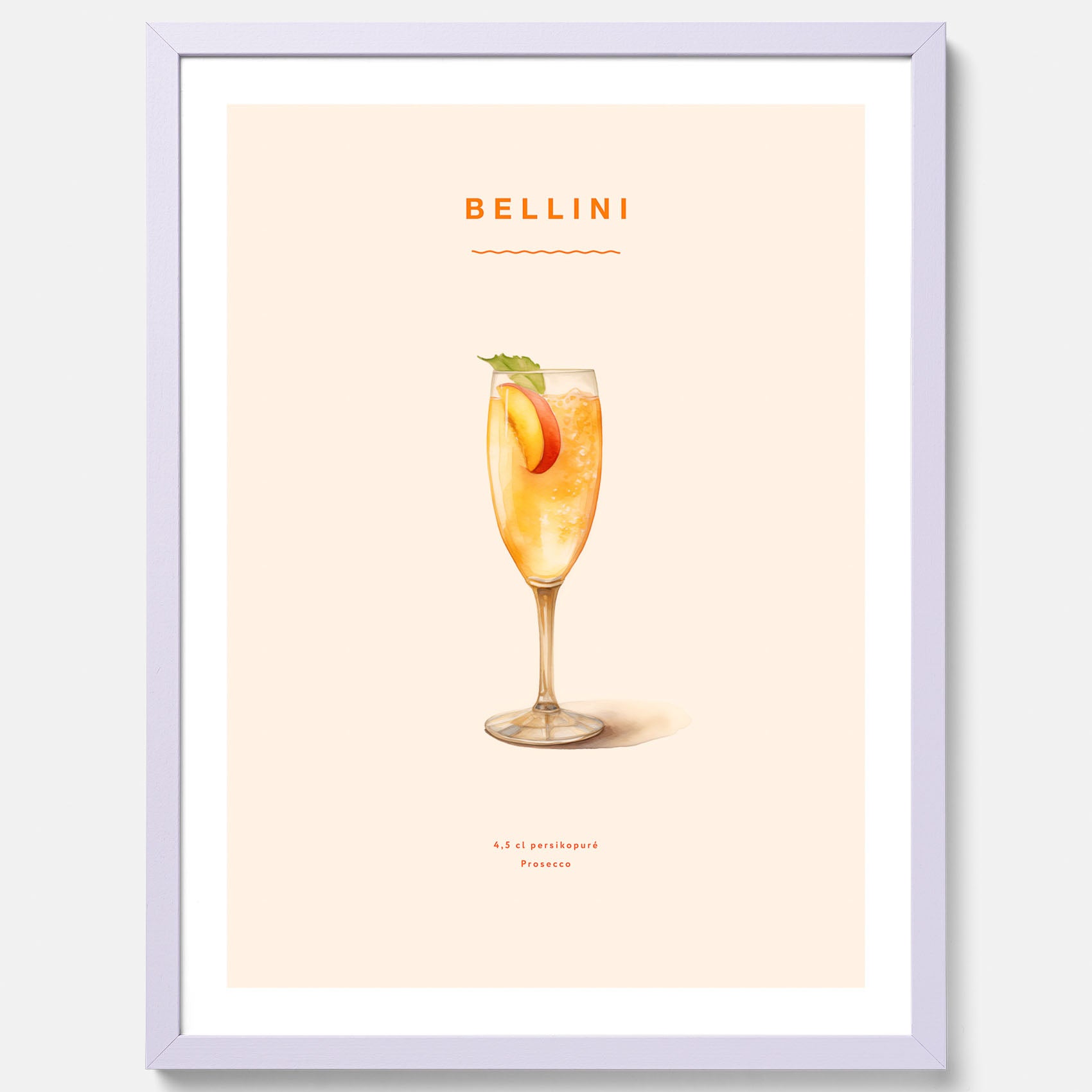 Tavla med Bellini Poster – Affisch med drink, drinkposter