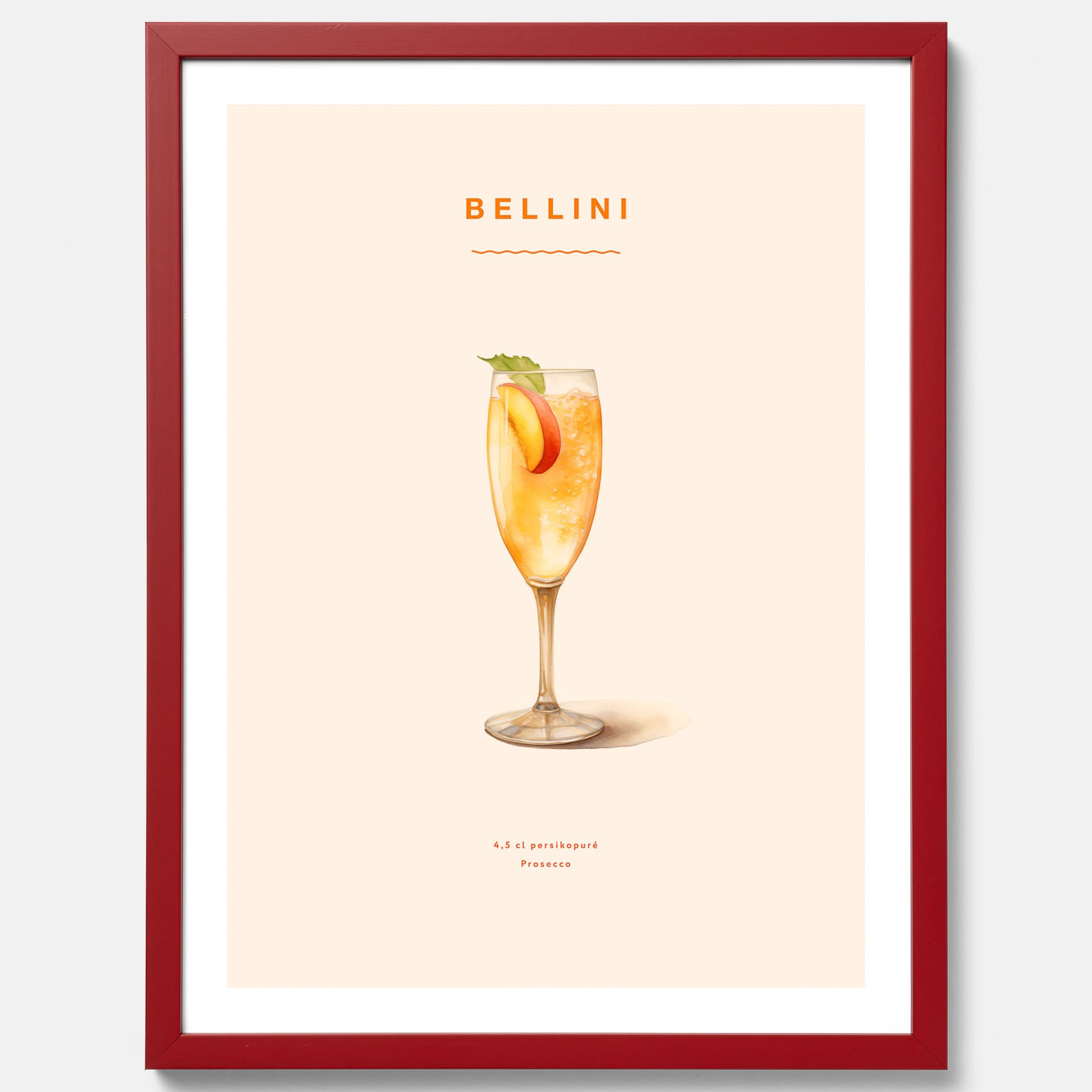 Tavla med Bellini Poster – Affisch med drink, drinkposter