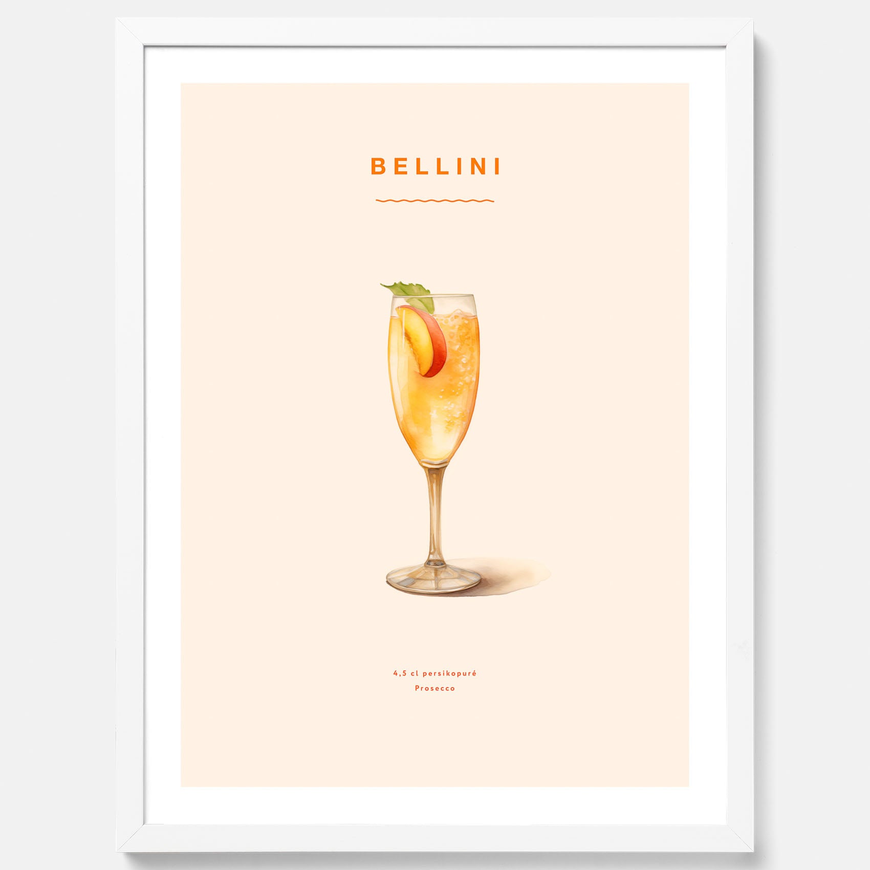 Tavla med Bellini Poster – Affisch med drink, drinkposter