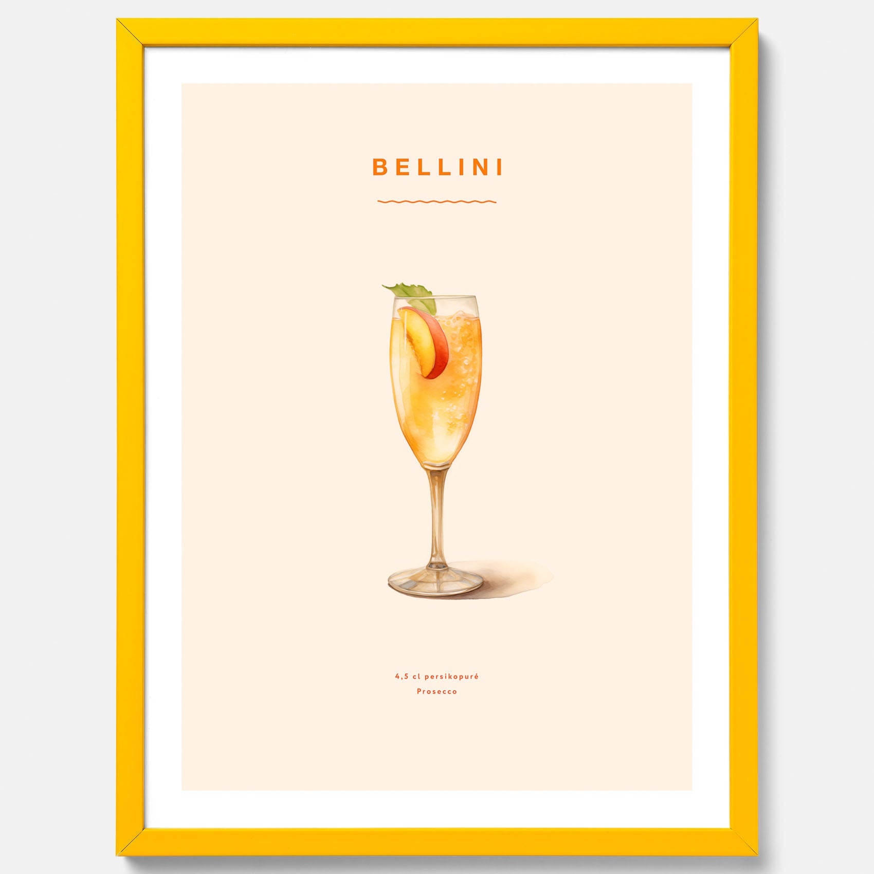 Tavla med Bellini Poster – Affisch med drink, drinkposter