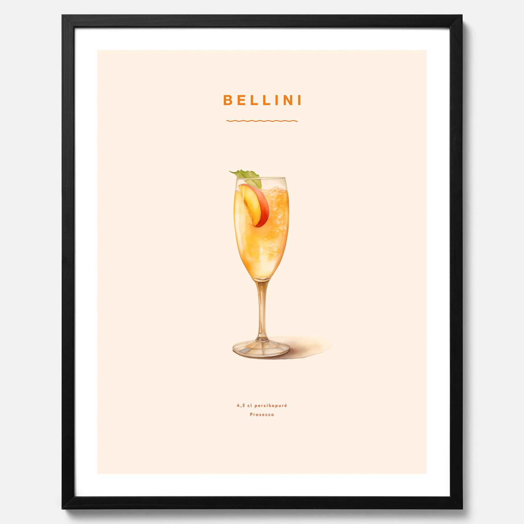 Tavla med Bellini Poster – Affisch med drink, drinkposter