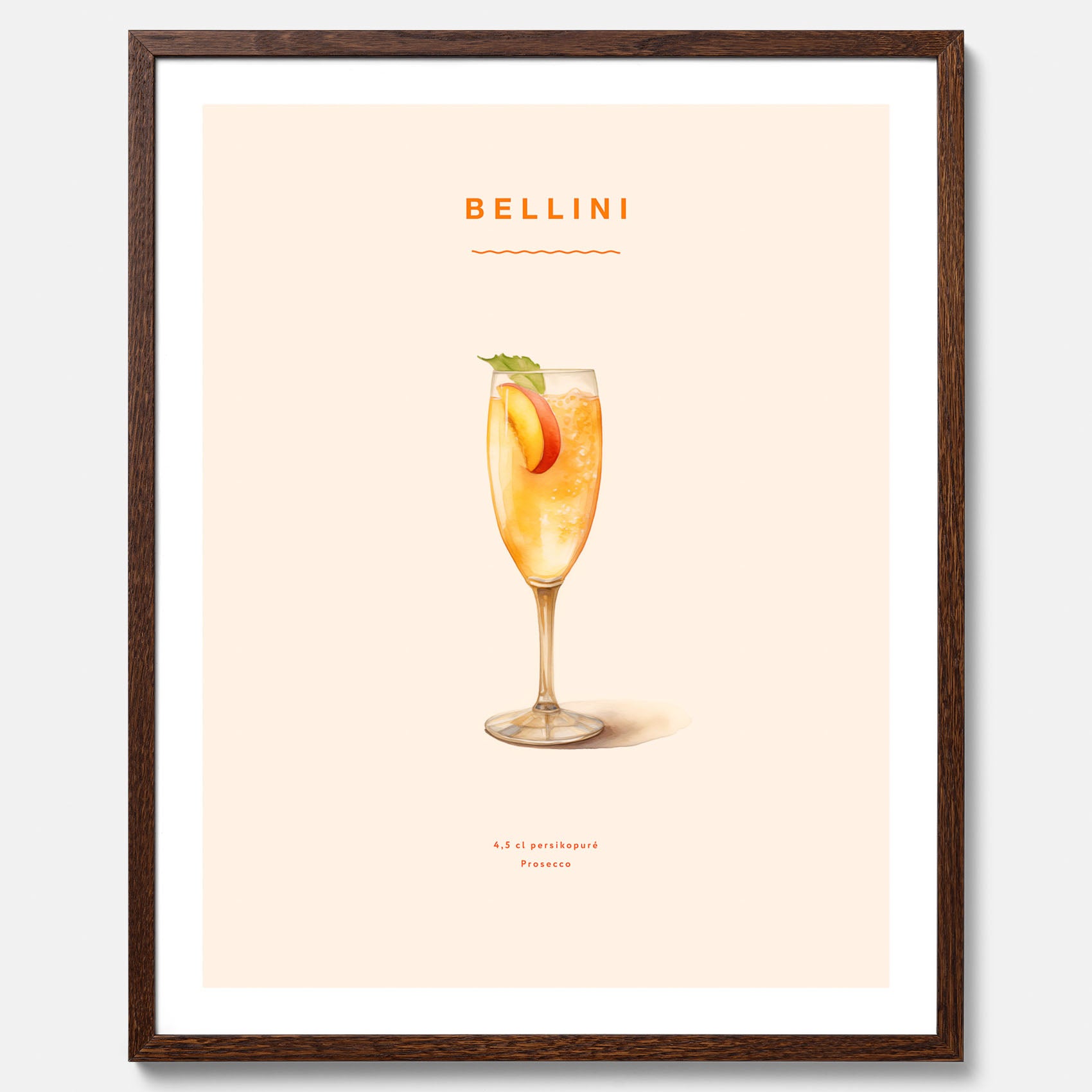 Tavla med Bellini Poster – Affisch med drink, drinkposter