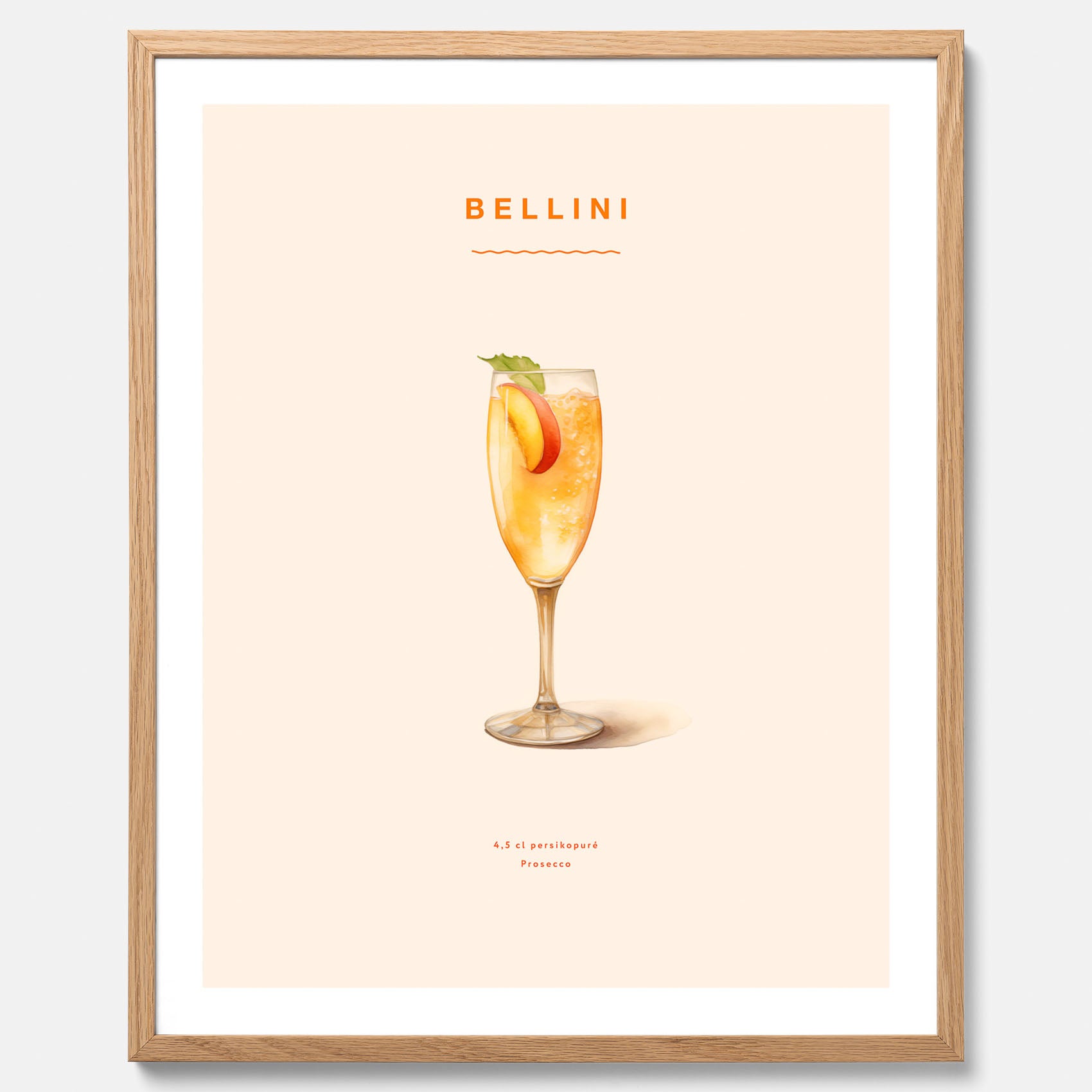 Tavla med Bellini Poster – Affisch med drink, drinkposter