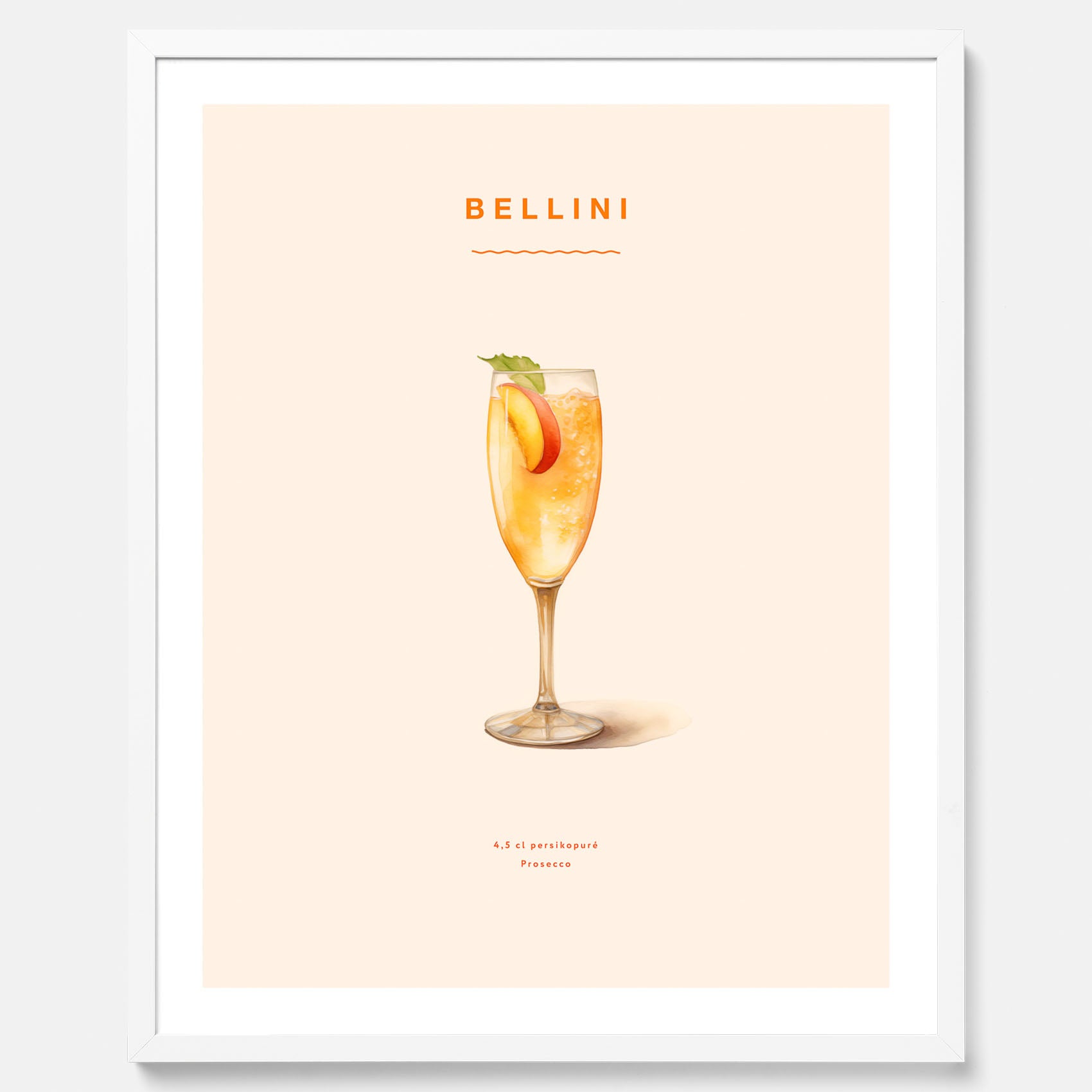 Tavla med Bellini Poster – Affisch med drink, drinkposter