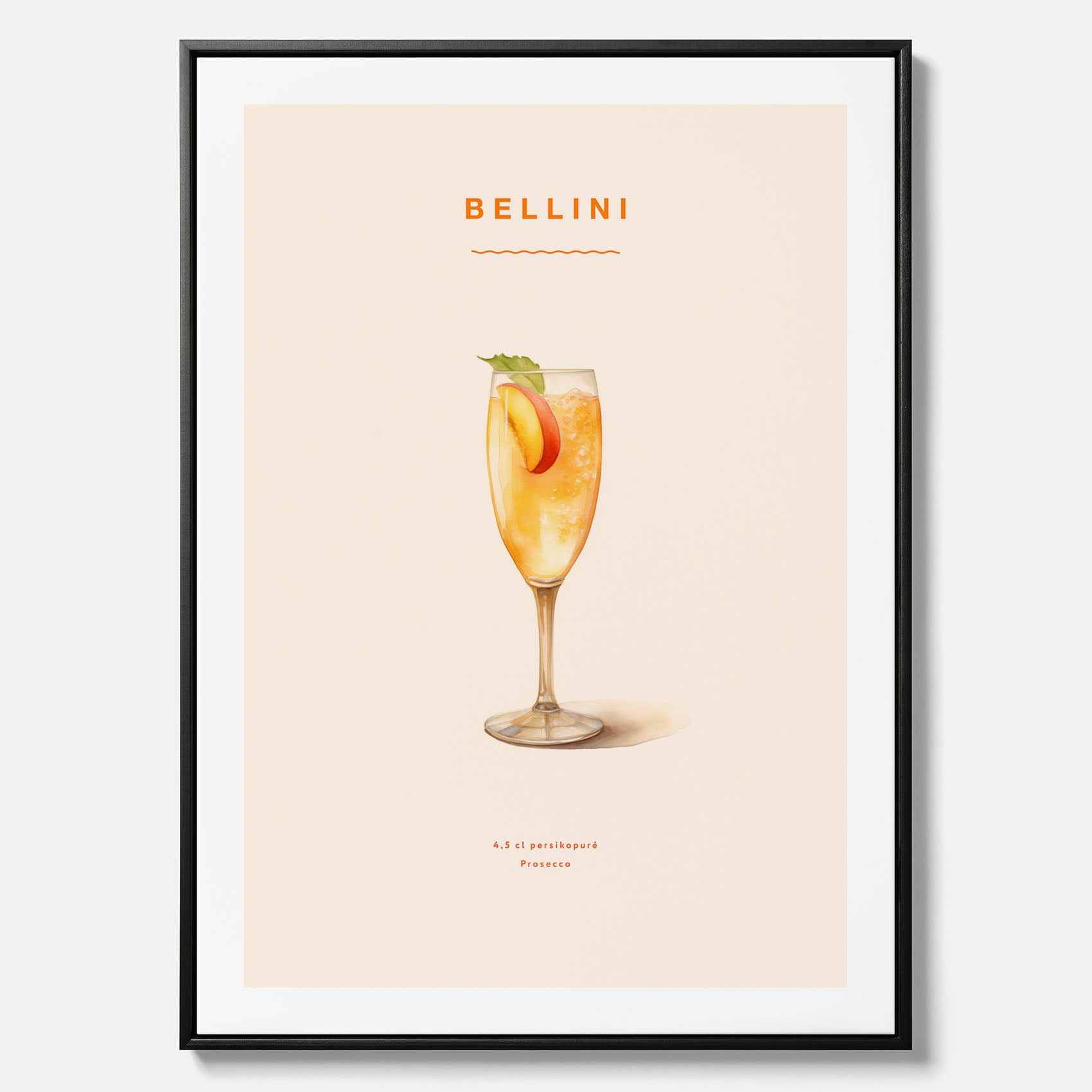 Canvastavla med Bellini Poster – Affisch med drink, drinkposter