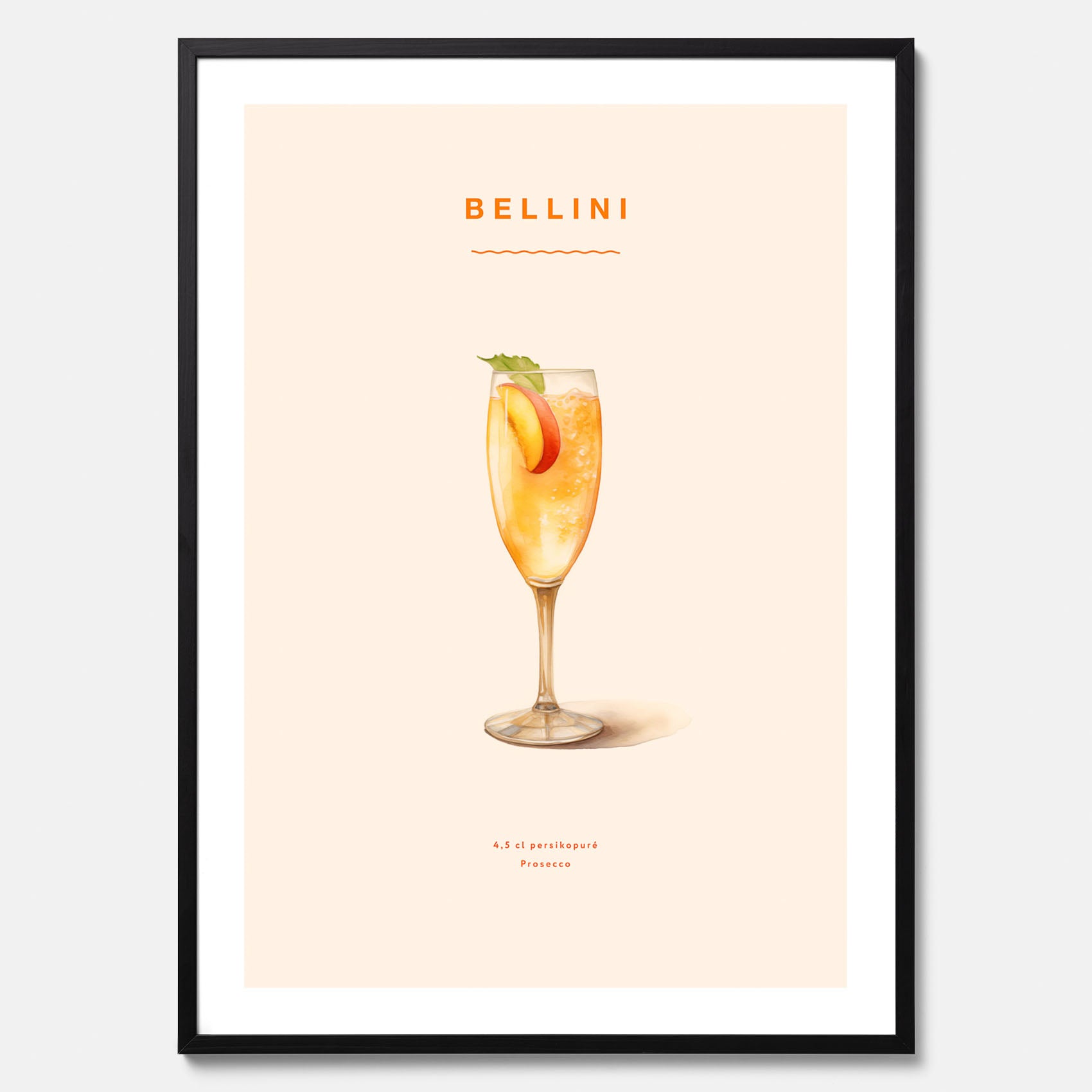 Tavla med Bellini Poster – Affisch med drink, drinkposter